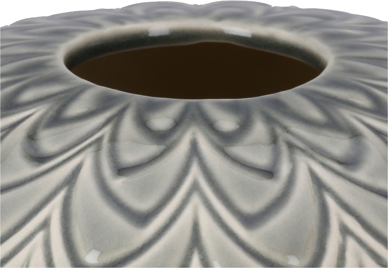 GILDE Tischvase »Vase bauchig Lamello grün H. 15 cm« Vase, Lamello, Strukturvase, dekorativ, hochwertig, Bodendeko