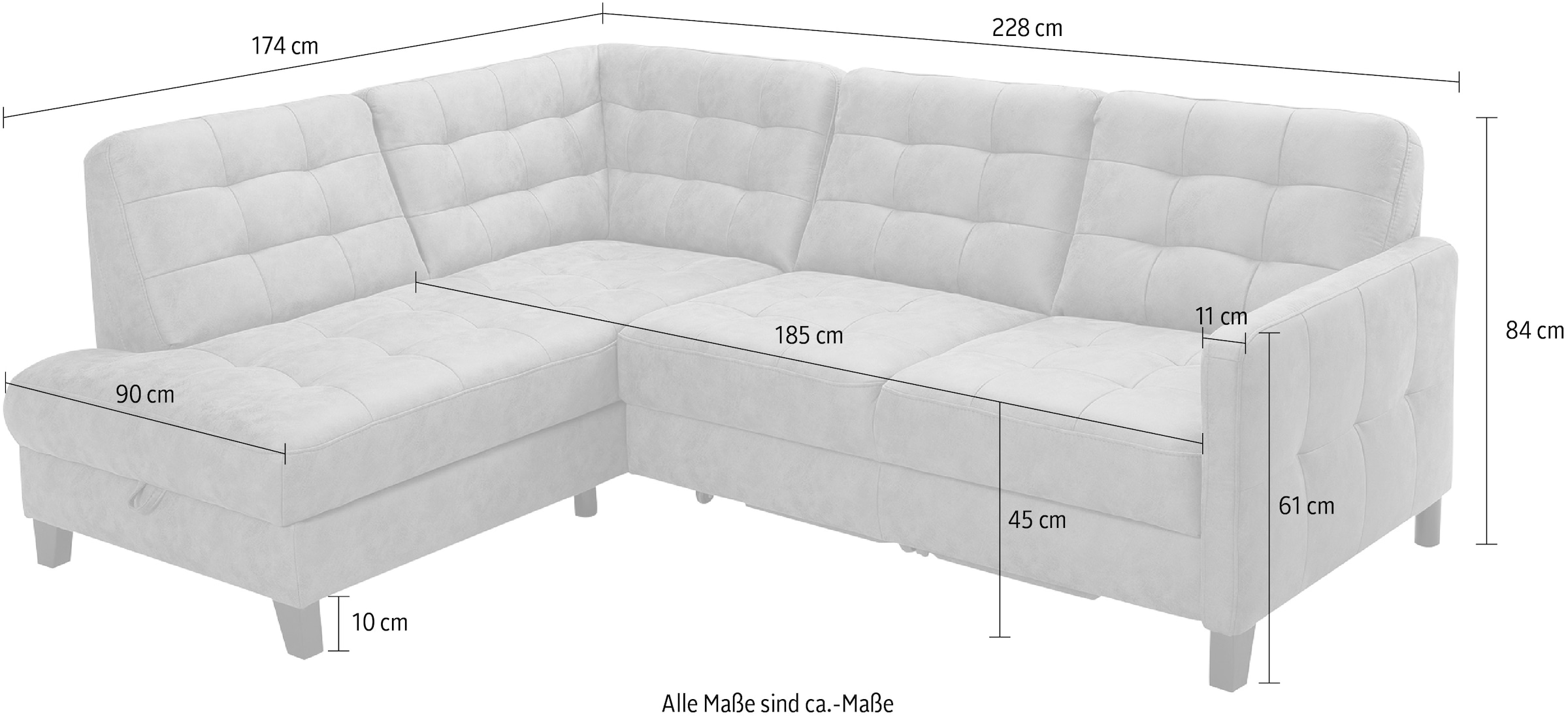 und kaufen Bettfunktion - »Elio«, fashion vielen sofa auf Ecksofa Bezugsqualitäten mit exxpo Raten in Bettkasten, wahlweise