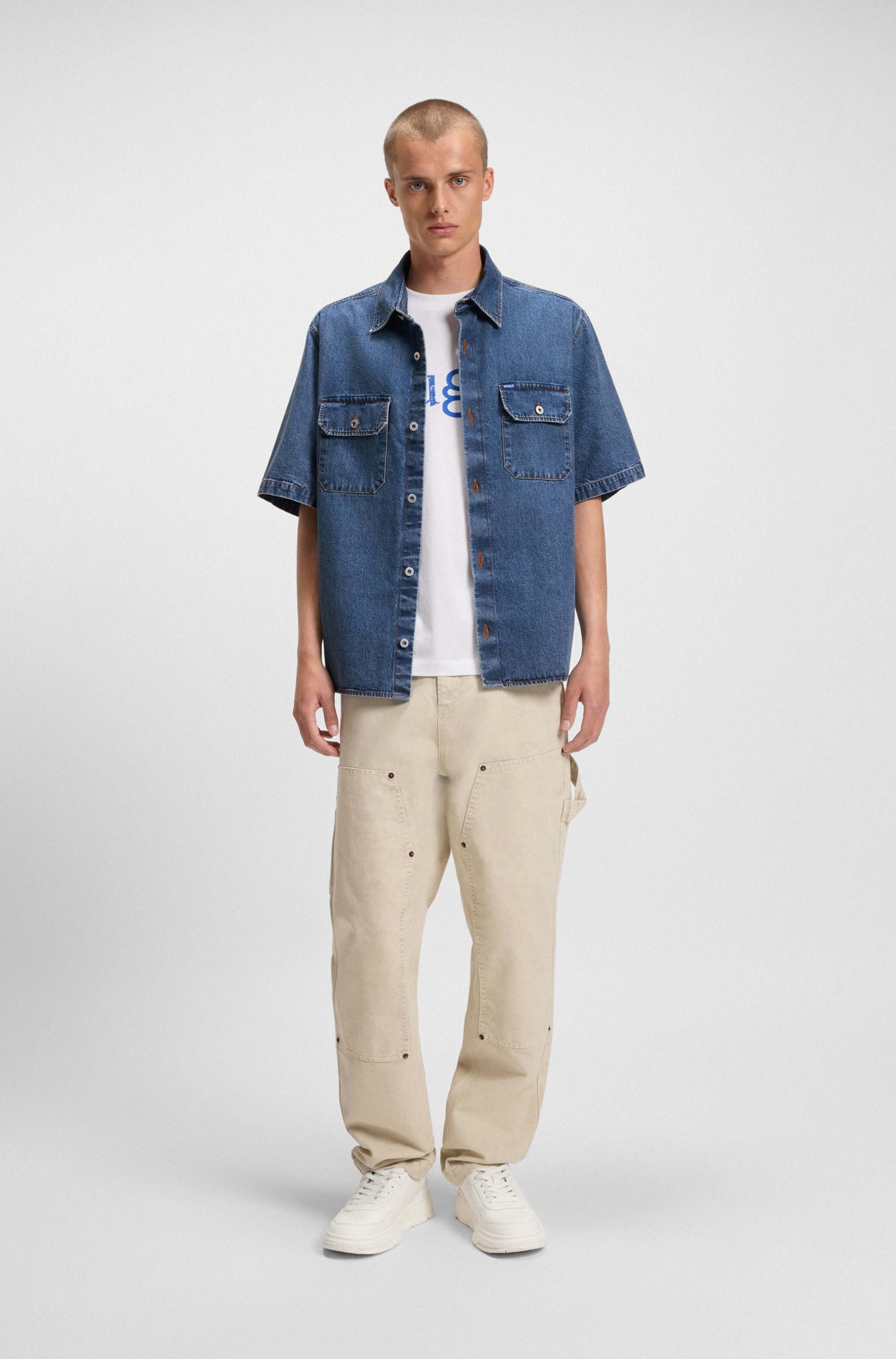 HUGO Blue Jeanshemd »Ekyno«, in oversize Form