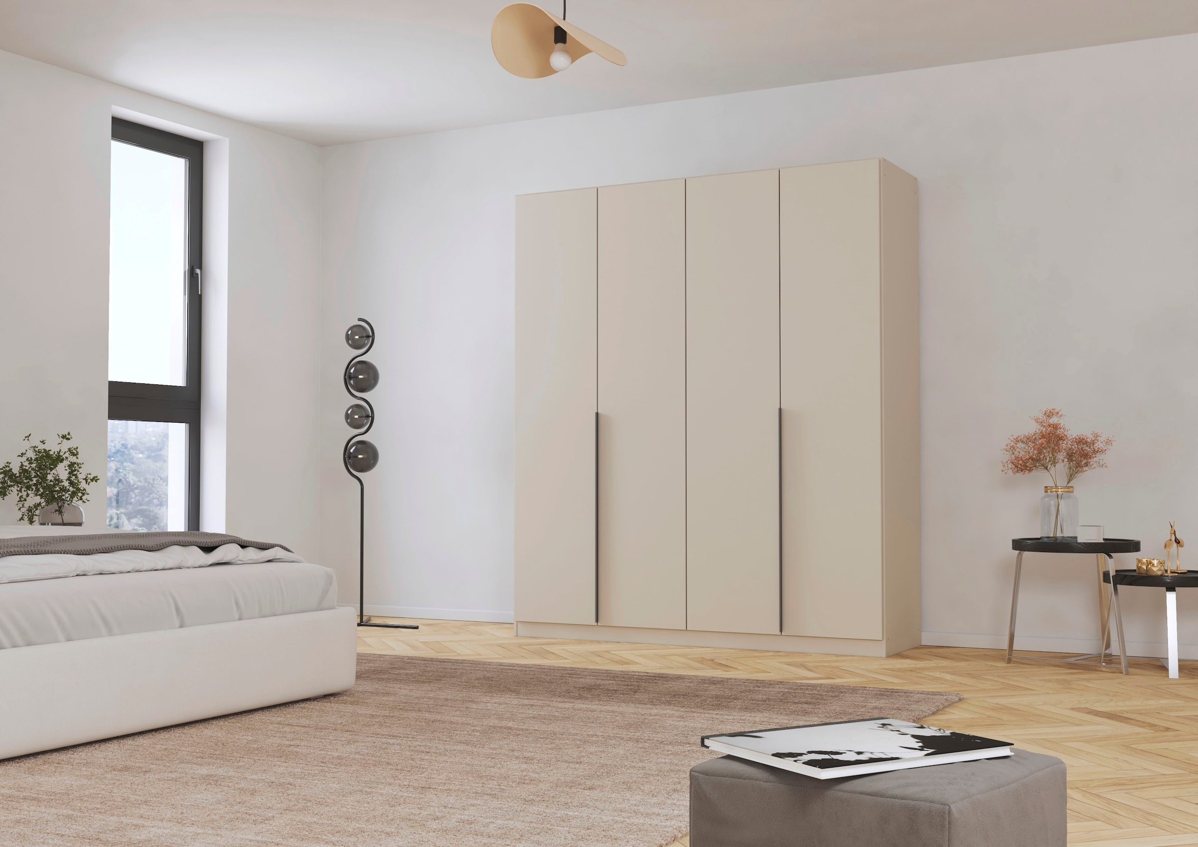 rauch Drehtürenschrank »Kleiderschrank Schrank Garderobe AGORDO TOPSELLER Schlafzimmer«, (in zwei Griff-Farben mit Dekor- oder Hochglanzfront), durchdachte Innenausstattung, in 6 Breiten und 2 Höhen MADE IN GERMANY