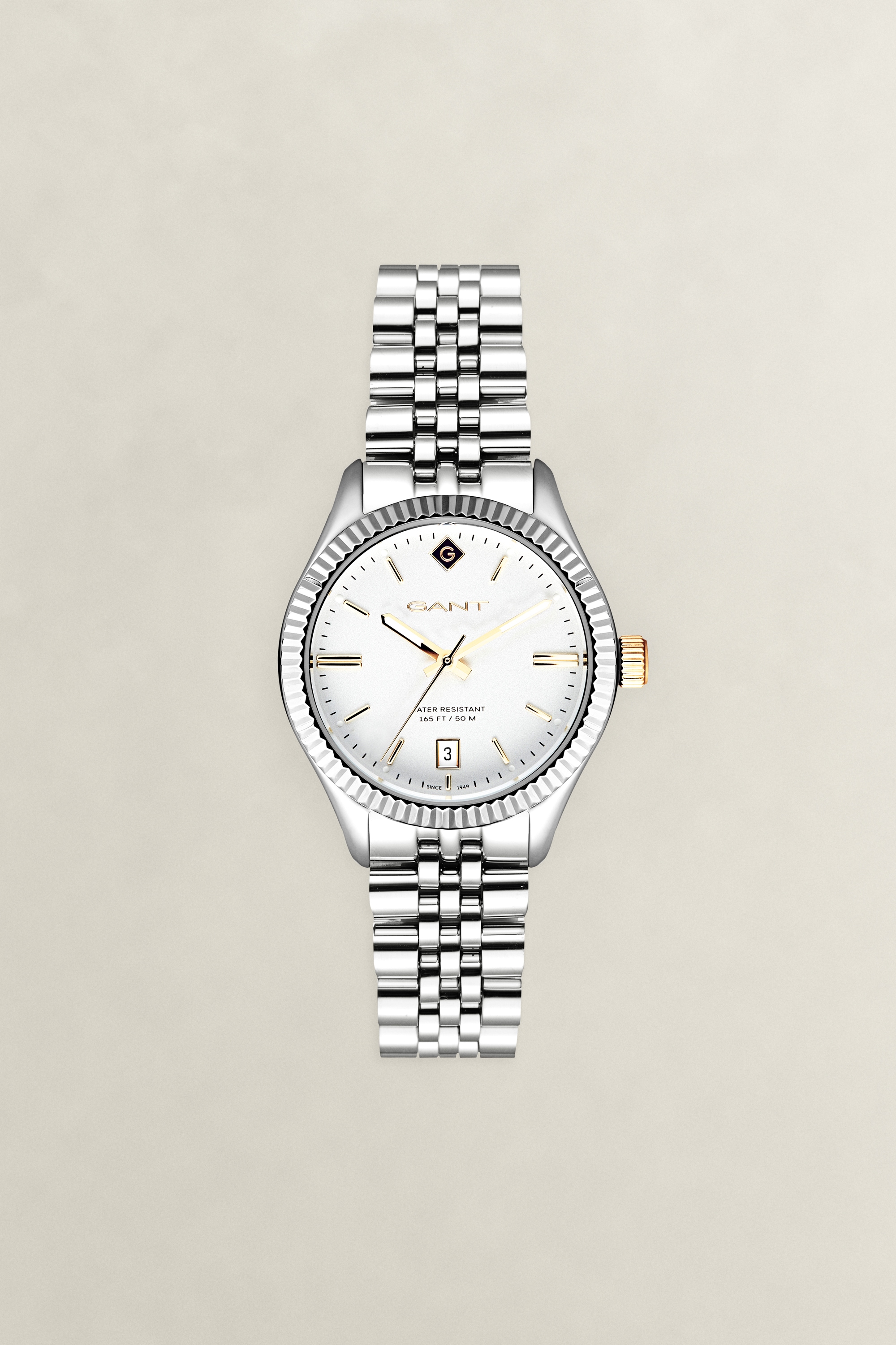 Gant Quarzuhr »Sussex« Armbanduhr, Damenuhr, Edelstahlarmband, analog, Tag
