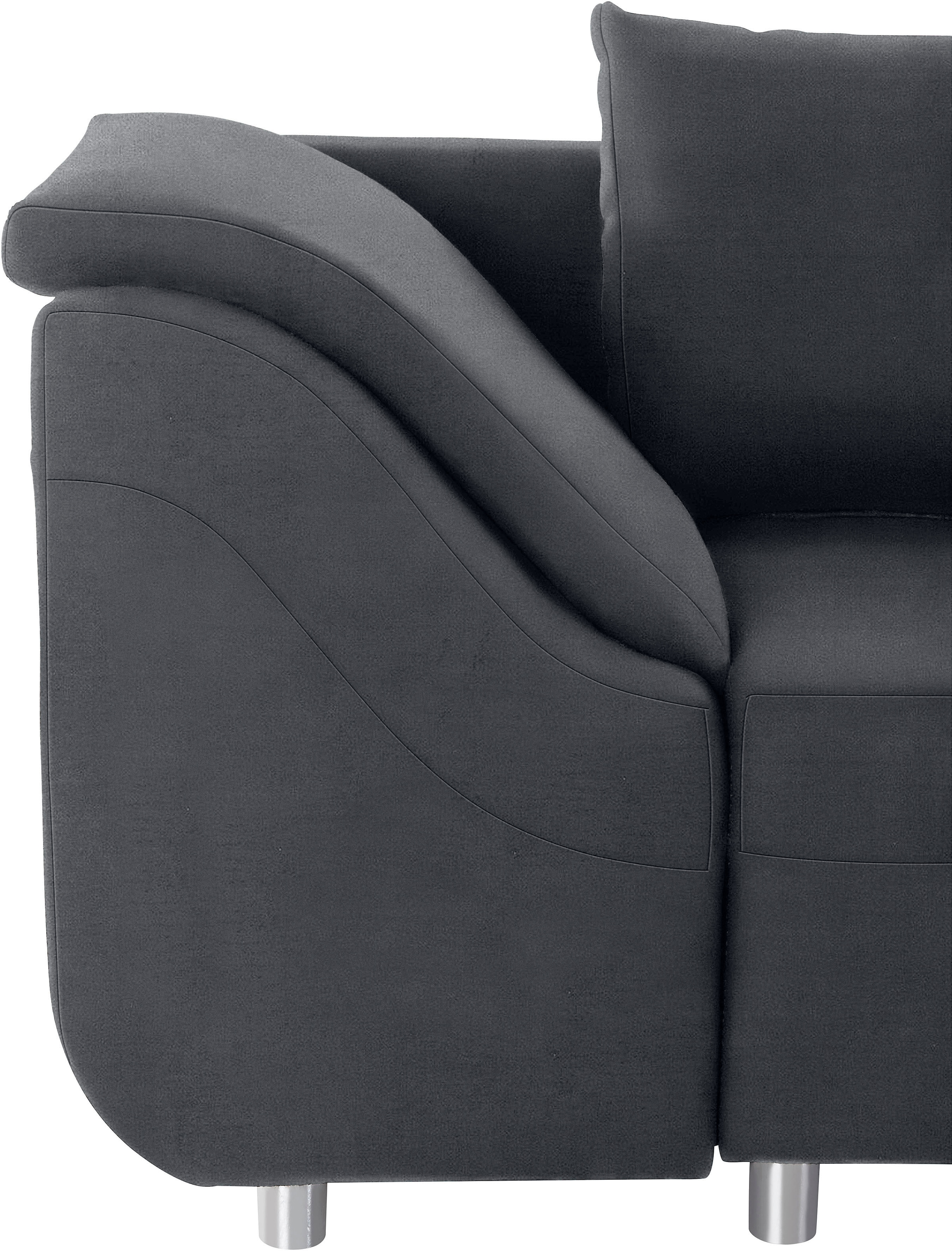 COLLECTION AB Ecksofa »Sally L-Form, B: 256 cm« 1 Zierkissen, optional Schlaffunktion & Bettkasten