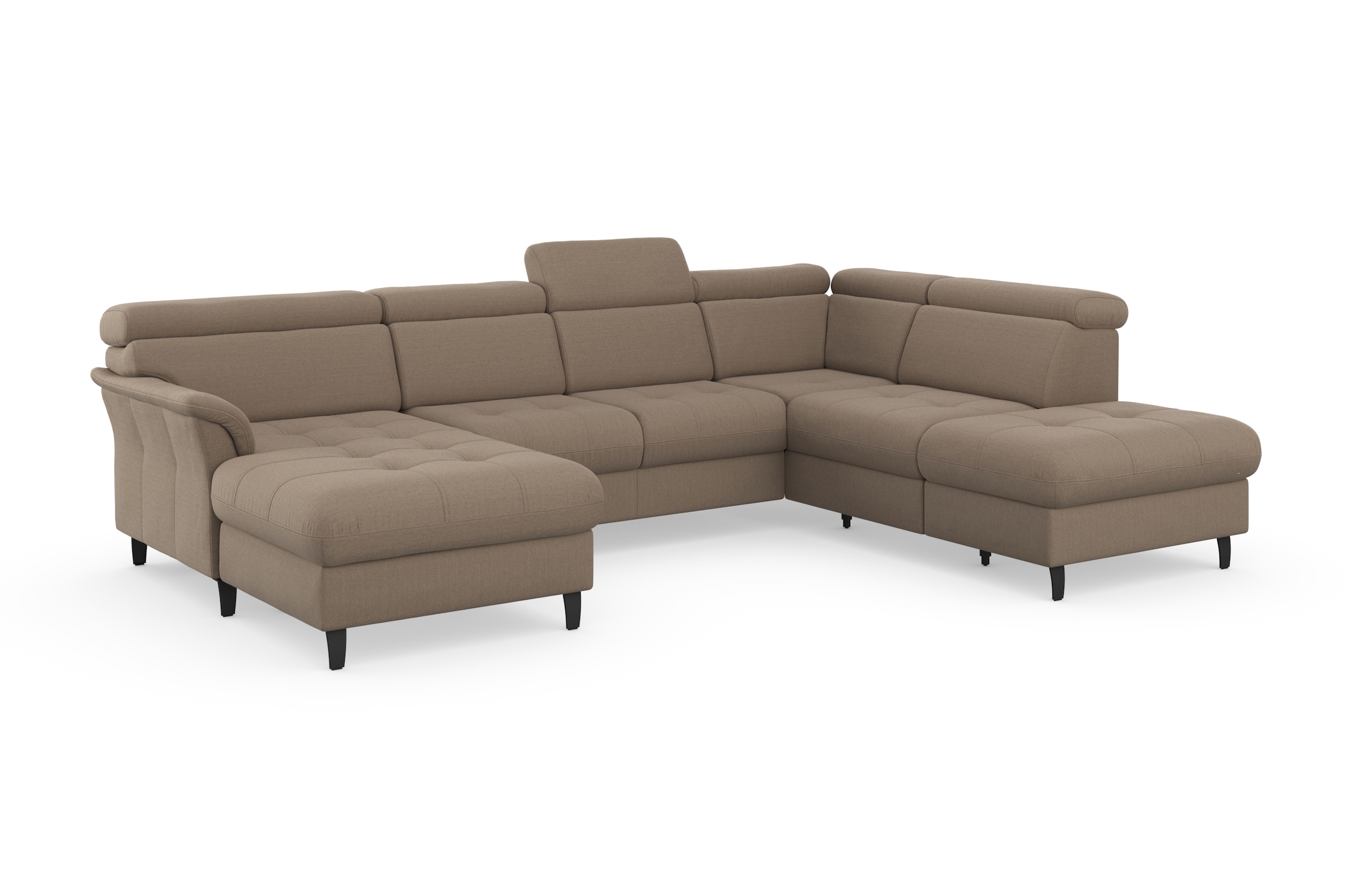 sit&more Wohnlandschaft »Marano U-Form«, inklusive Kopfteilverstellung, wahlweise mit Bettfunktion, Bettkasten