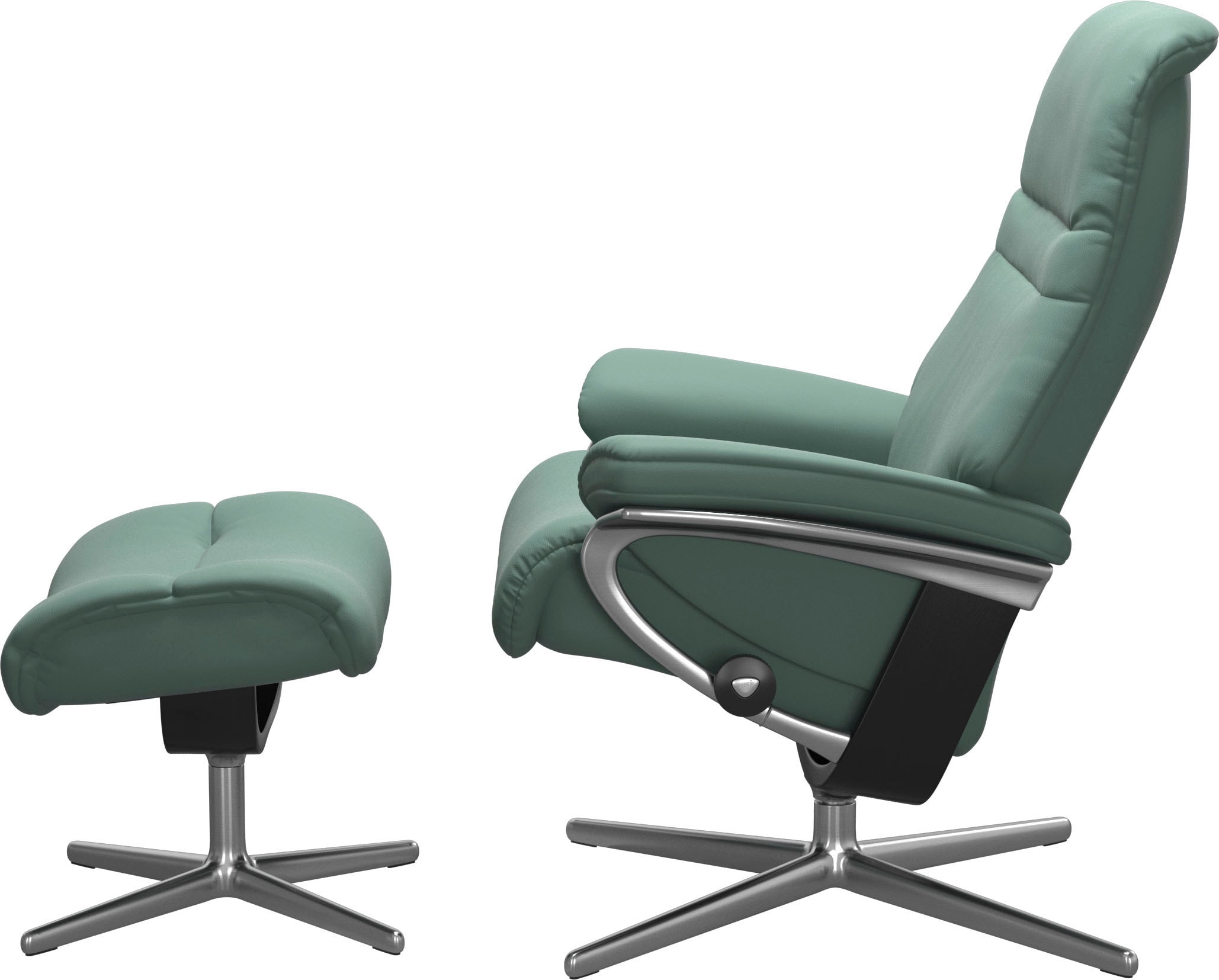 Stressless® Relaxsessel »Sunrise«, (Set, Relaxsessel mit Hocker), mit Hocker, mit Cross Base, Größe S, M & L, Holzakzent Schwarz