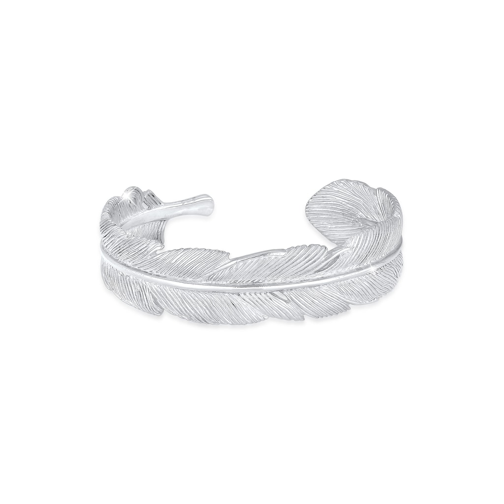 Elli Premium Armreif »Armreif Bangle Feder Boho 925 Sterling Silber«