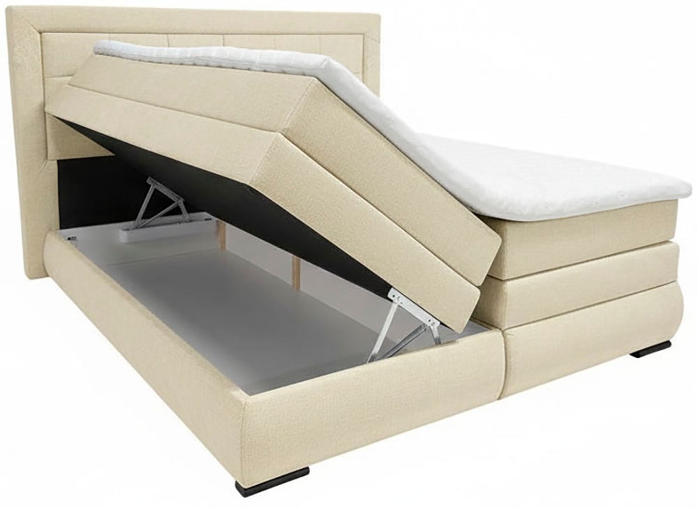 OTTO home Boxspringbett »MIVVA inkl. Bettkasten & Topper, Komfortliegehöhe: 67 cm« in H3, H4 oder Hmix H3/H4, wahlweise mit oder ohne LED-Leuchten