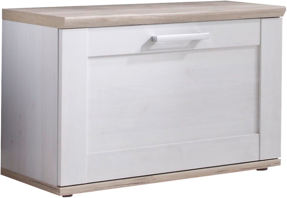 HBZ Schuhbank »Romance Landhaustil, BxHxT 76x50x39 cm« 1 Stk. tlg. Mit 1 Klappe und 2 Einlegeböden sibiu lärche/san remo hell + sibiu lärche/san...