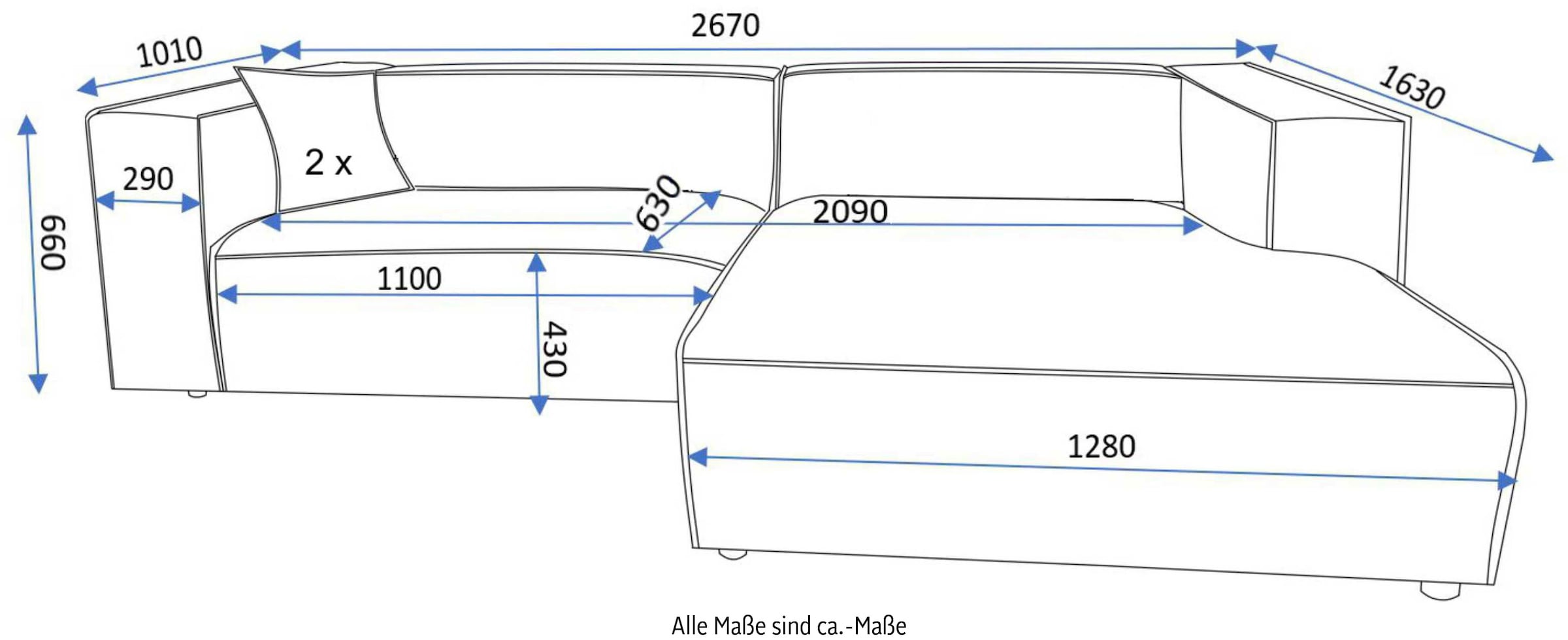 andas Ecksofa »BAKELS, L-Form in Cord oder Boucle-Stoff, moderne Couch«, wahlweise Recamiere rechts/links, bequemer Sitzkomfort