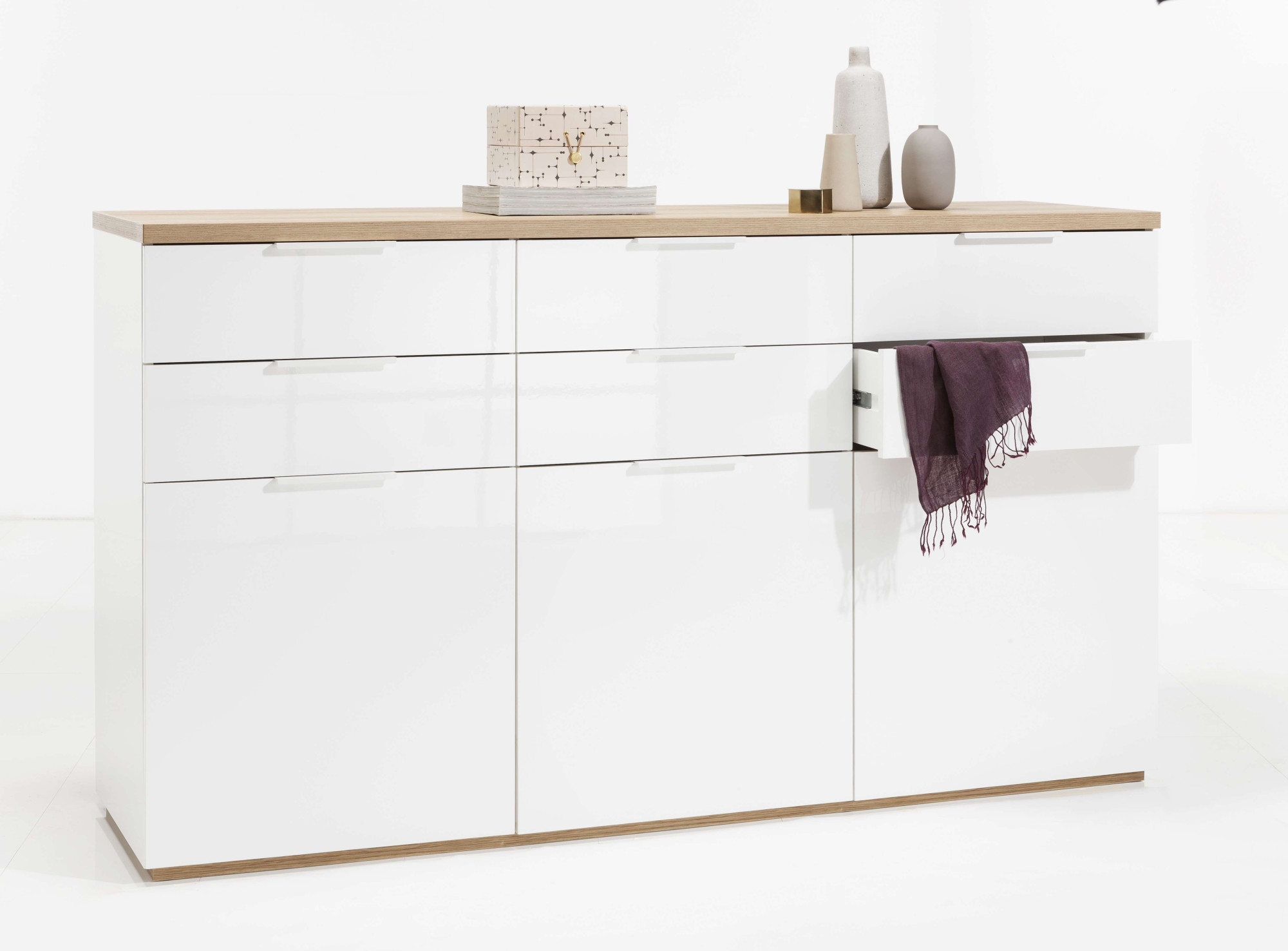 Composad Sideboard »Mundi, Lowboard, TV-Board, TV-Kommode, Fernsehschrank«, (1 St.), mit Schubladen und Türen in Hochglanz lackiert, in 2 Breiten