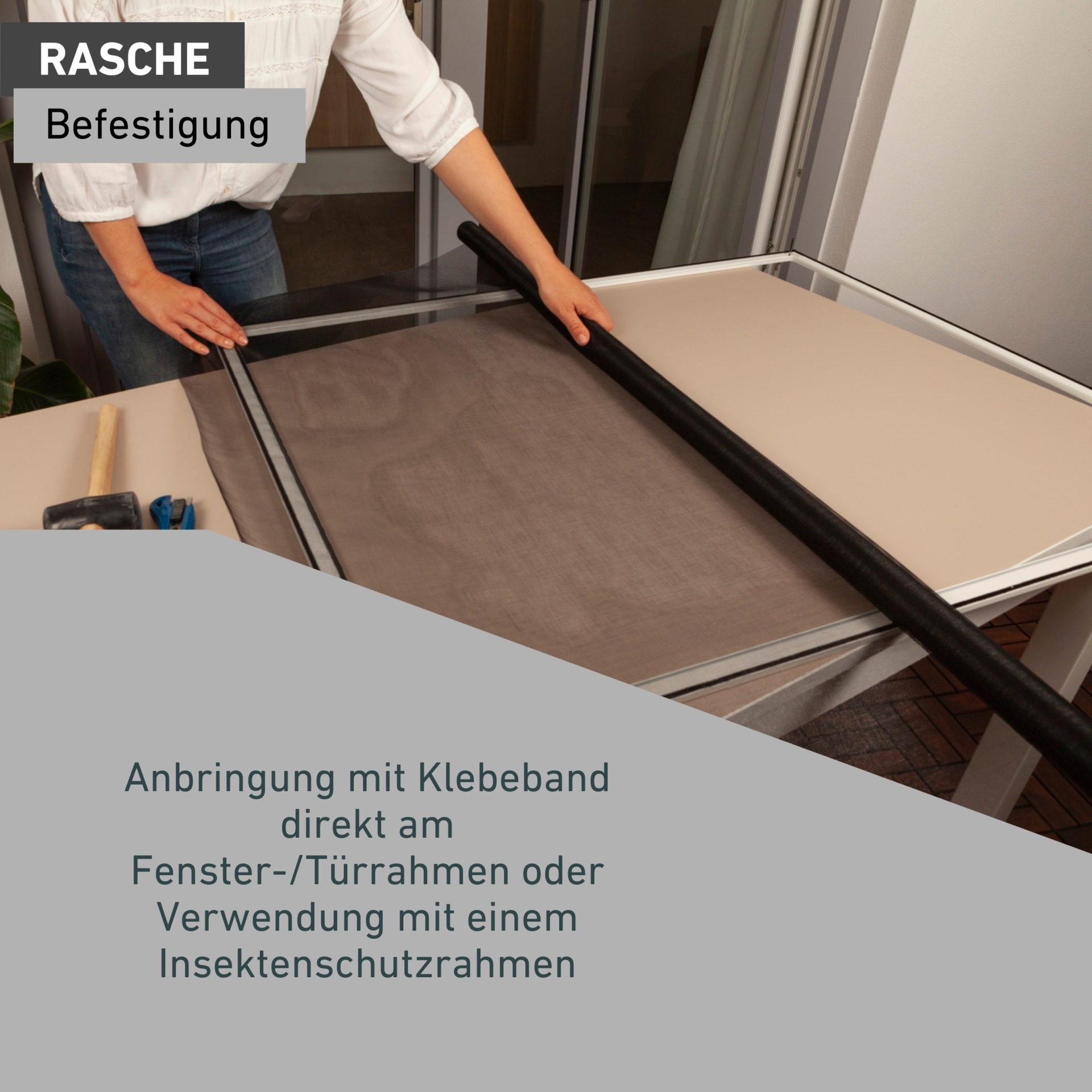 Windhager Moskitonetz »für Fenster, Balkon- und Terrassentüren, Moskitontez ohne Bohren« 1 Stk. tlg. Insektenschutzgitter 120 x 250 cm, erhältlich in anthrazit oder weiß