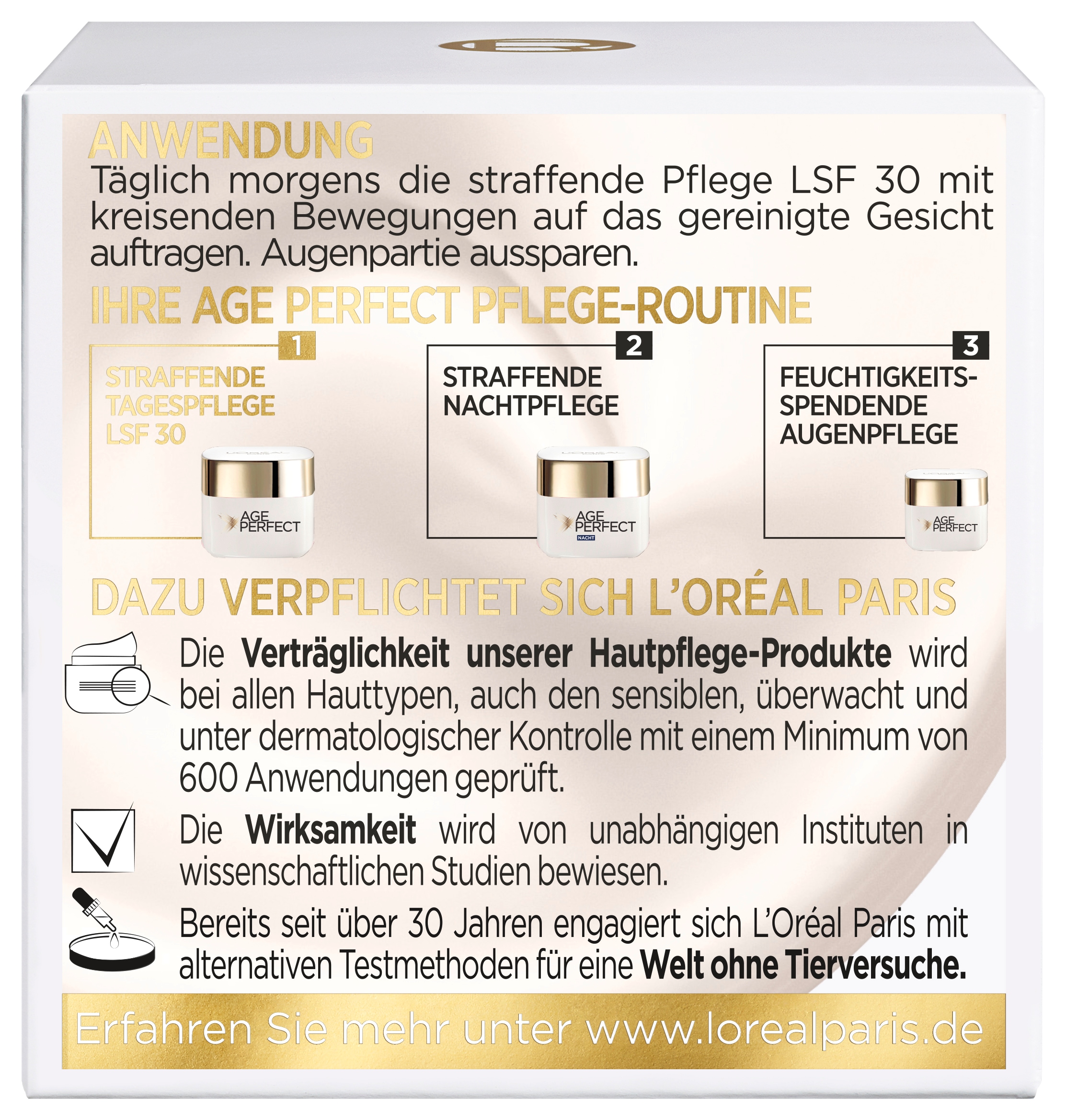 L'ORÉAL PARIS Tagescreme »AGE PERFECT PRO-KOLLAGEN EXPERTE TAGESPFLEGE LSF 30« strahlende Haut, verfeinert Poren, feuchtigkeitsspendend, LSF 30