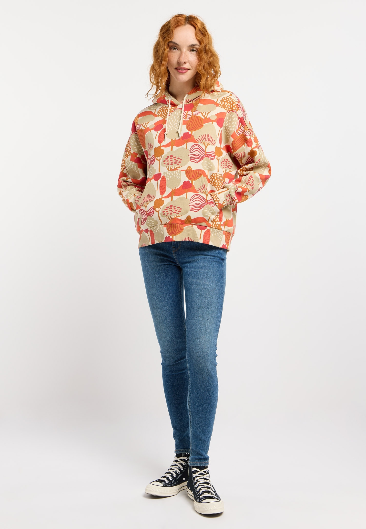 Ragwear Kapuzensweatshirt »PIRITA PRINT«, mit Rundhalsausschnitt und Kordelverschluss, normale Schnittform
