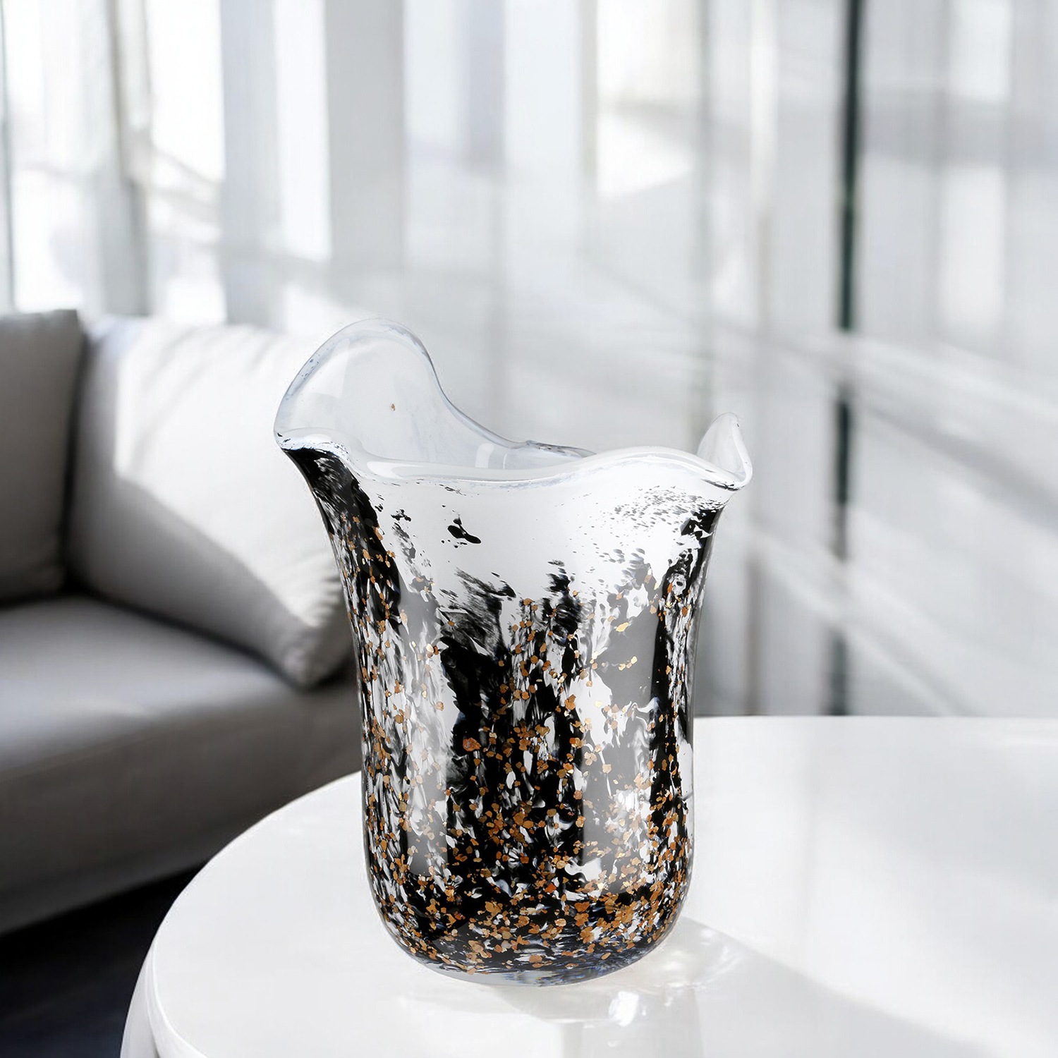 GILDE Tischvase »Vase Petunia, schwarz-weiß«, (1 St.) günstig online kaufen