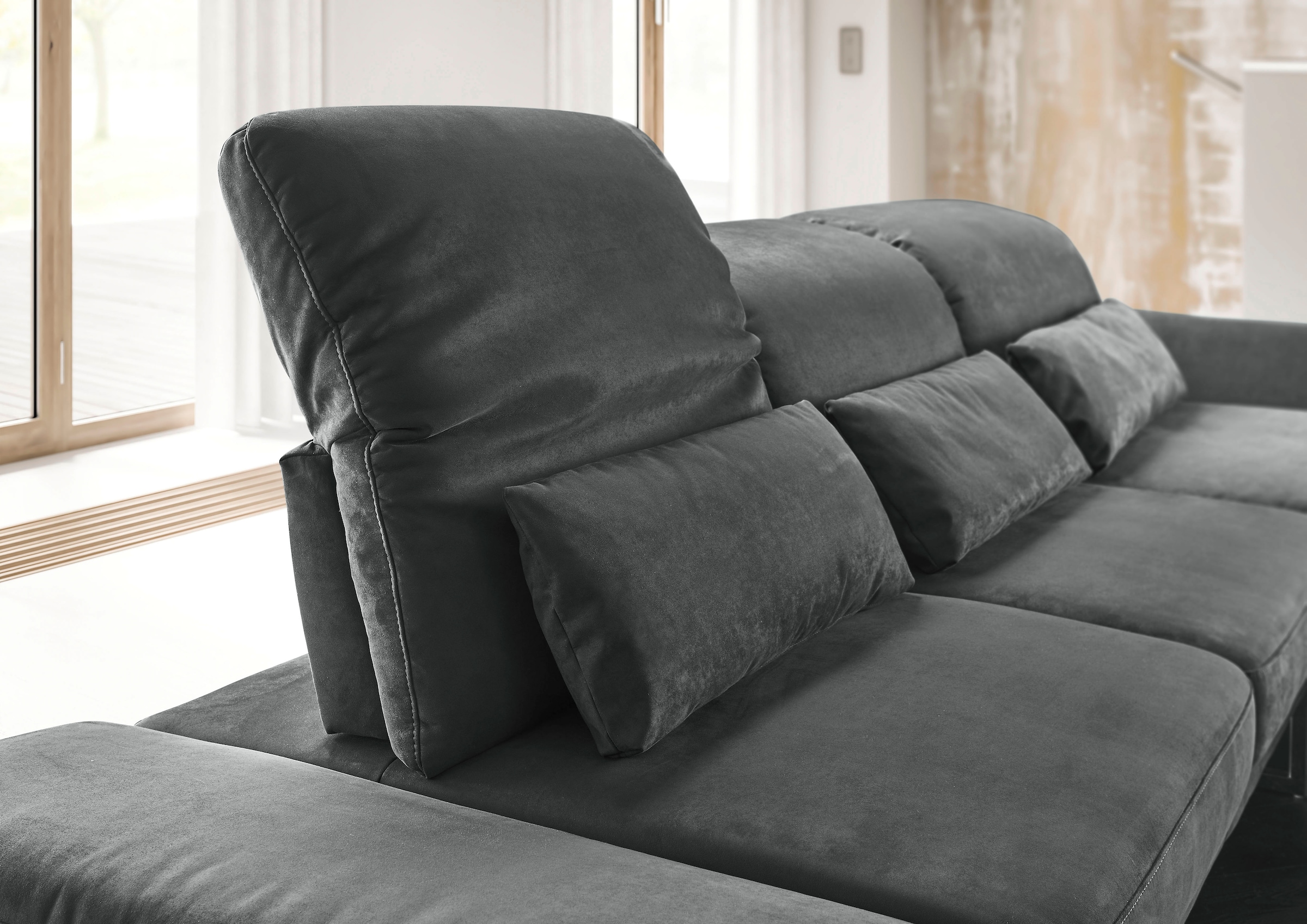 3C Candy 2-Sitzer »Mallow Designsofa mit Komfortfunktionen, modern und bequem,«, Verstellbare Armlehne und Kopfteil, manuelle Sitztiefenverstellung