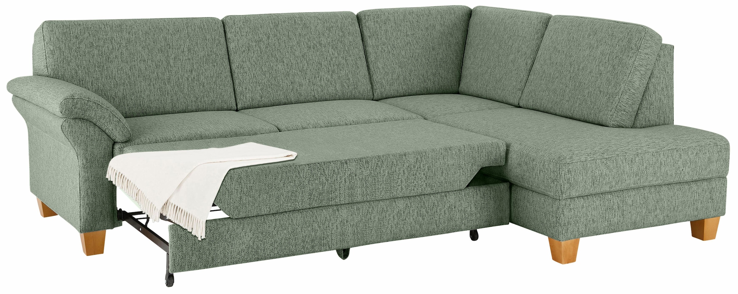 Home affaire Ecksofa »Borkum L-Form«, mit Federkern, wahlweise mit Bettfunktion