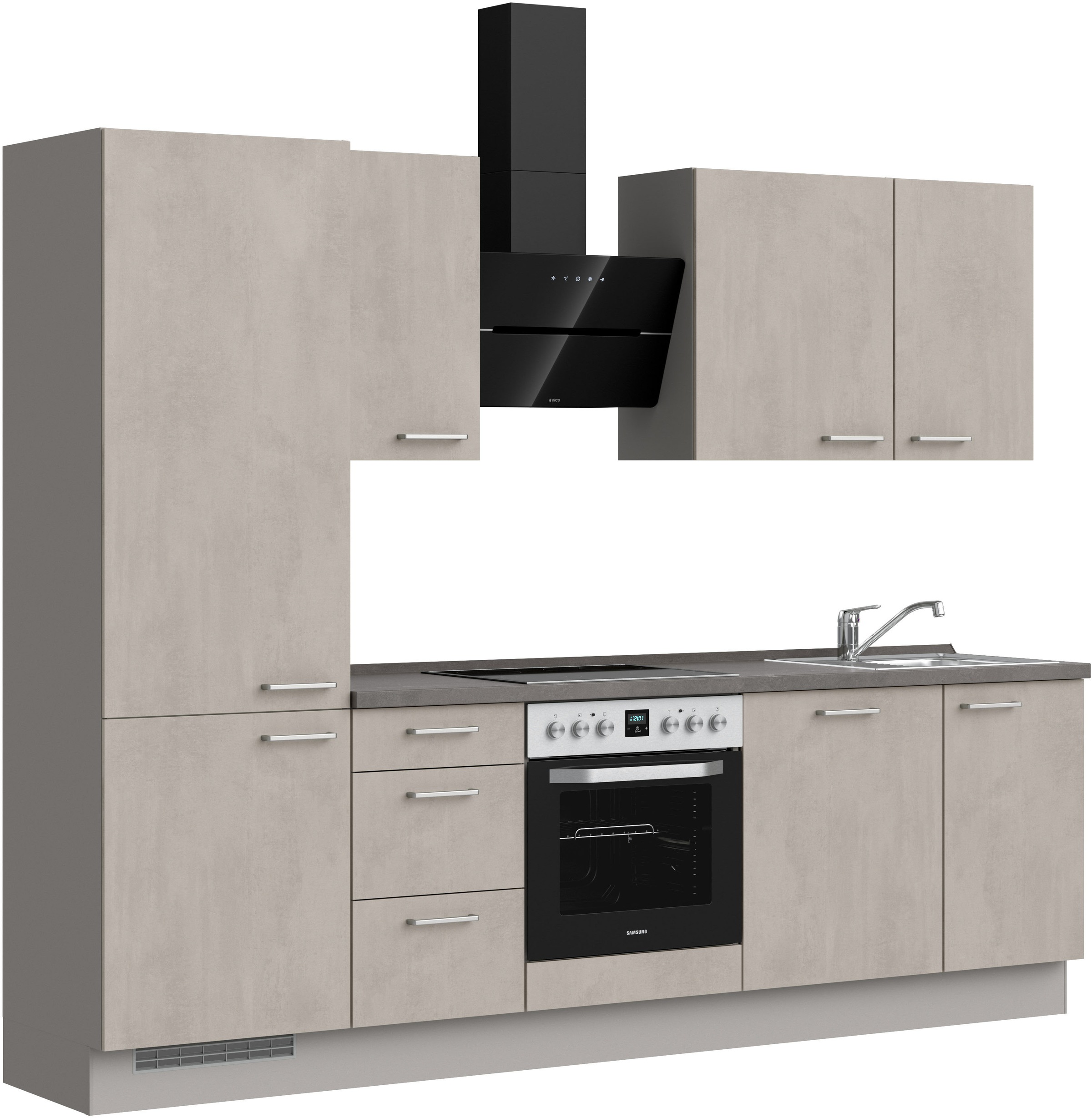 nobilia® Küchenzeile »"Riva II"«, vormontiert, Ausrichtung wählbar, Breite 270 cm, wahlw. mit E-Geräten