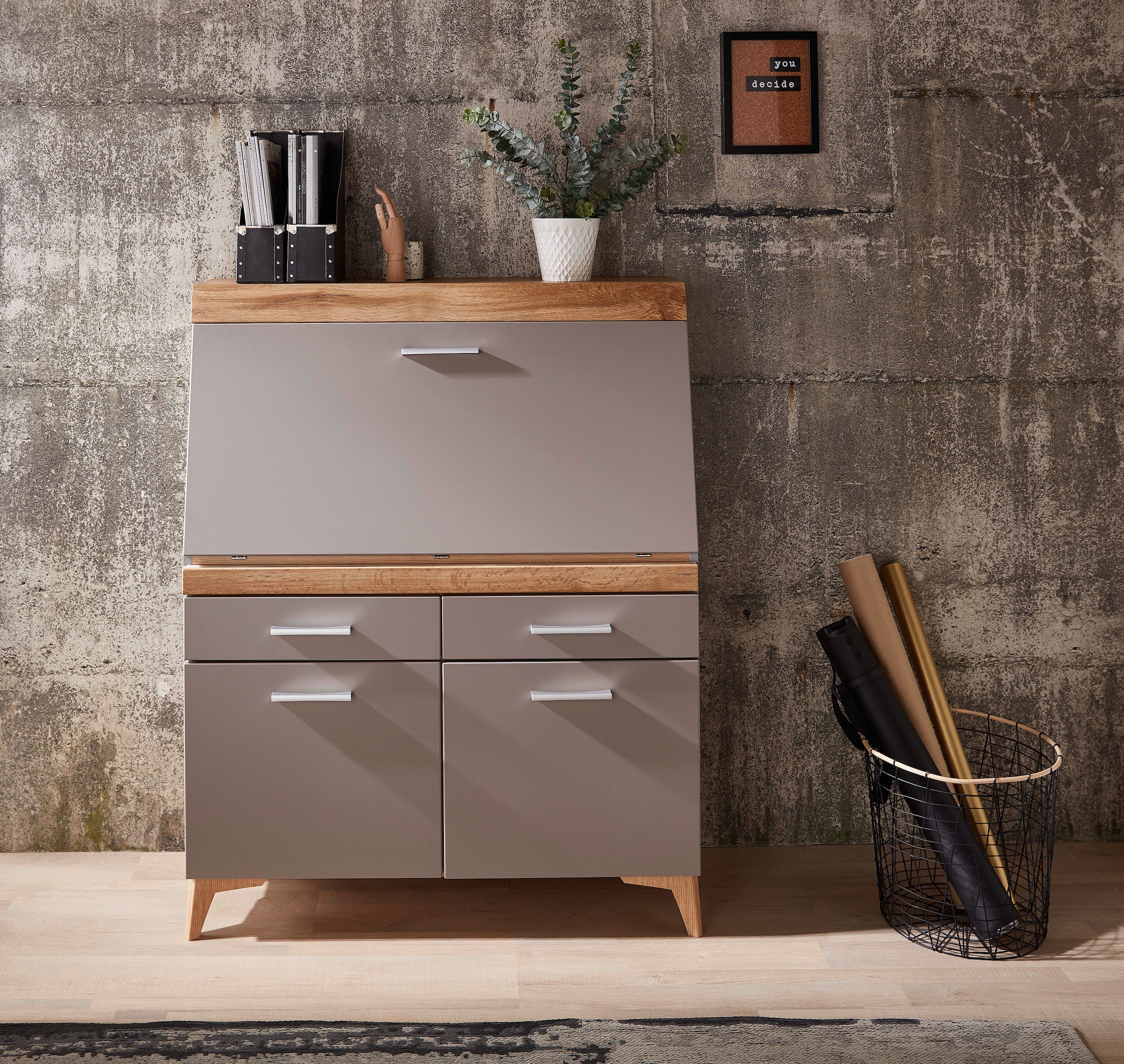 Innostyle Sekretär »SECRET«, Stauraumschrank, mit Monitor-/Laptopfach, Soft-Close, Breite 98 cm
