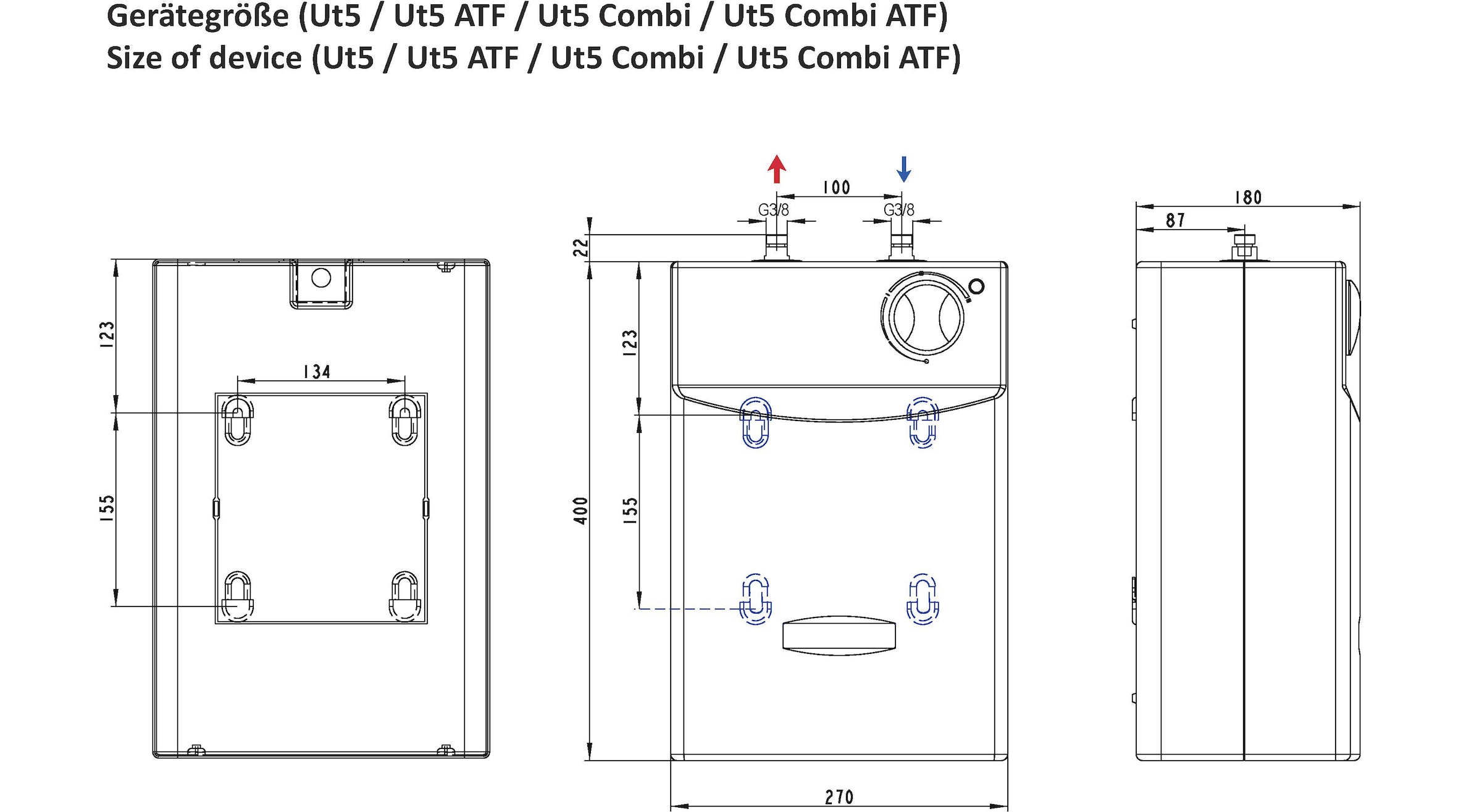 Thermoflow Untertischspeicher »UT 5«, (Set, mit Niederdruckarmatur QMIX 12), mit Armatur