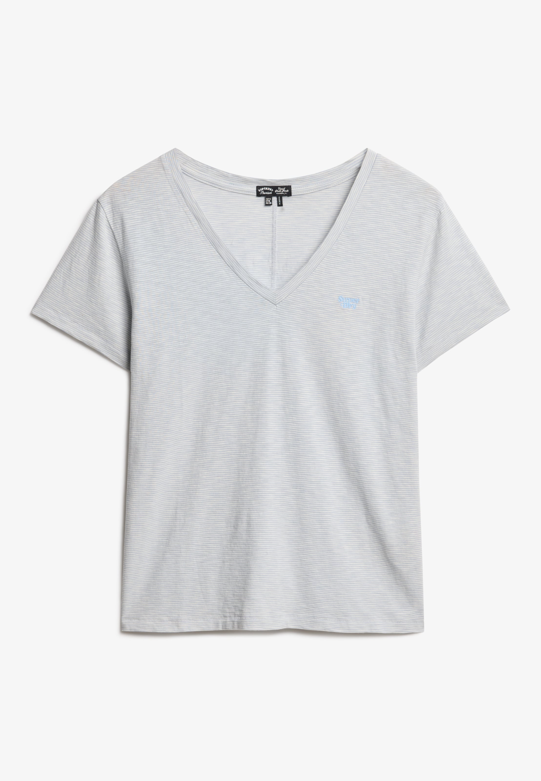 Superdry V-Shirt »STUDIOS SLUB EMB VEE TEE« strukturiertes T-Shirt mit V-Ausschnitt und Stickerei