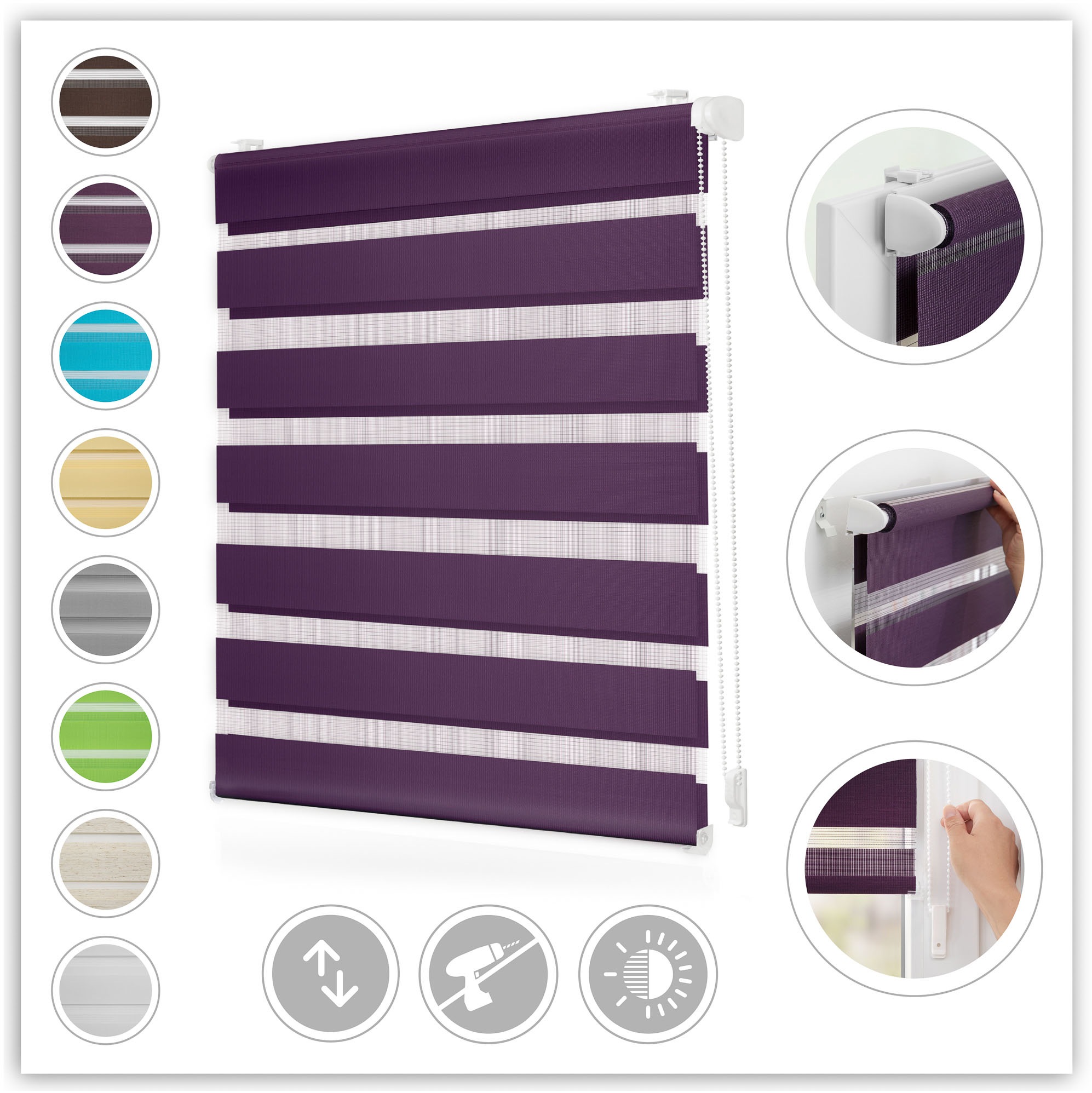 Doppelrollo Duo Rollo Klemmfix, LICHTBLICK ORIGINAL, Lichtschutz, ohne Bohr günstig online kaufen