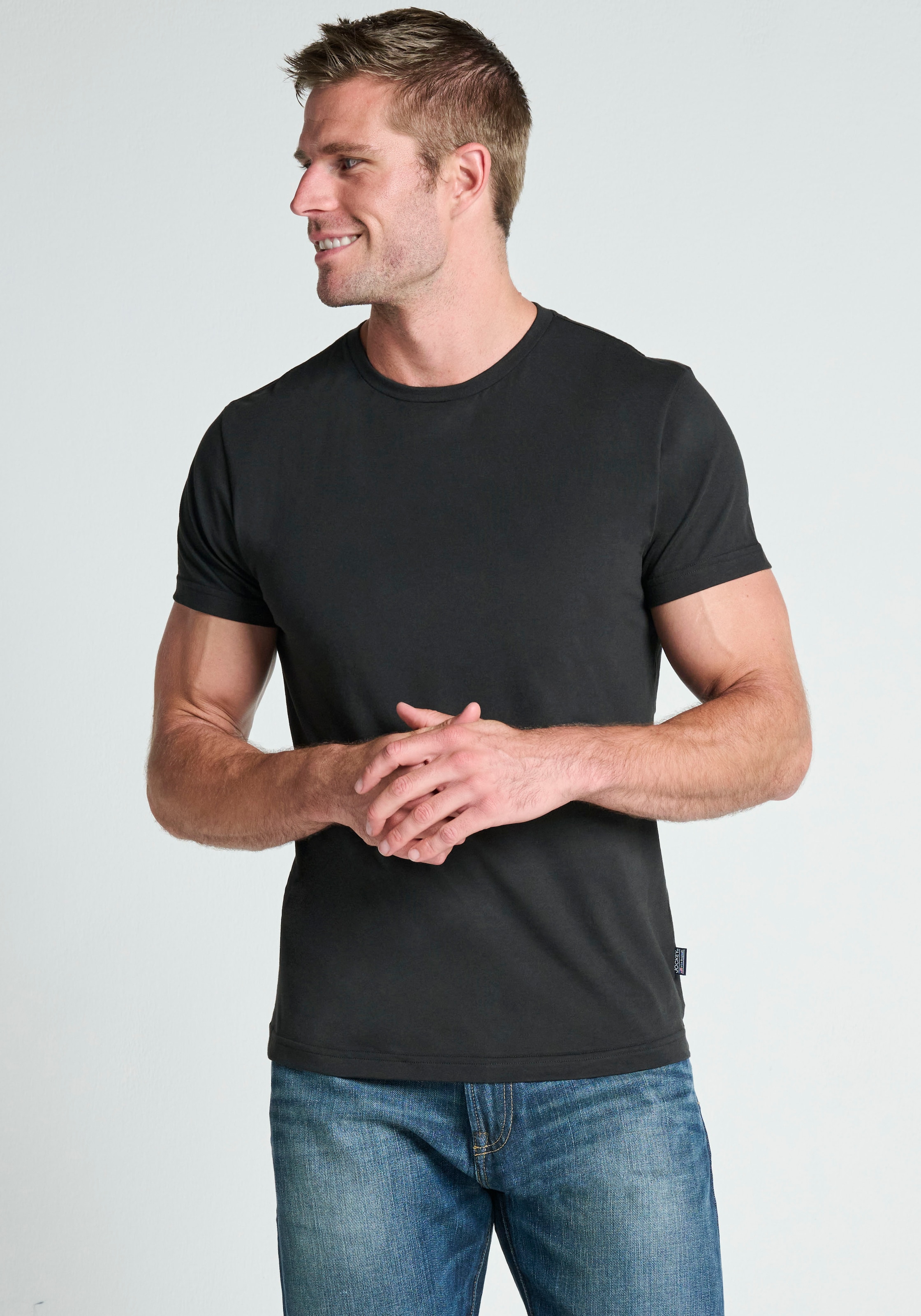 Jockey T-Shirt »American T-Shirt«, (2er Pack), weicher Single-Jersey aus Baumwolle für einen hervorragenden Sitz