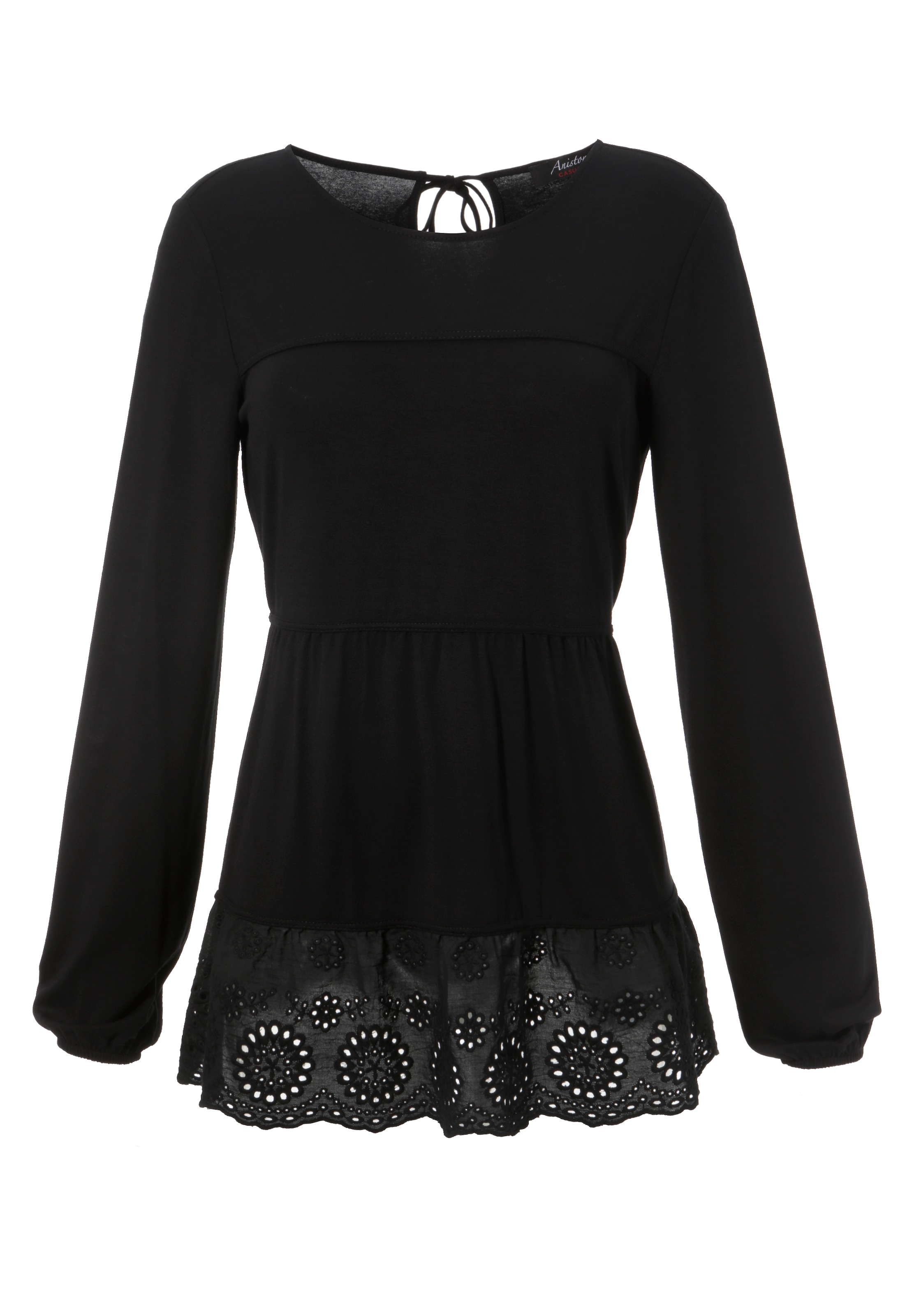 Aniston CASUAL Shirtbluse, mit hochwertiger Spitze am Saum online kaufen