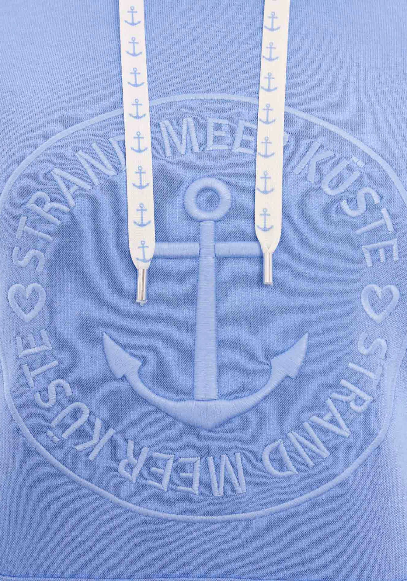 Zwillingsherz Hoodie »Strand Meer Küste«, mit Kapuze und gleichfarbig gesticktem Ankermotiv
