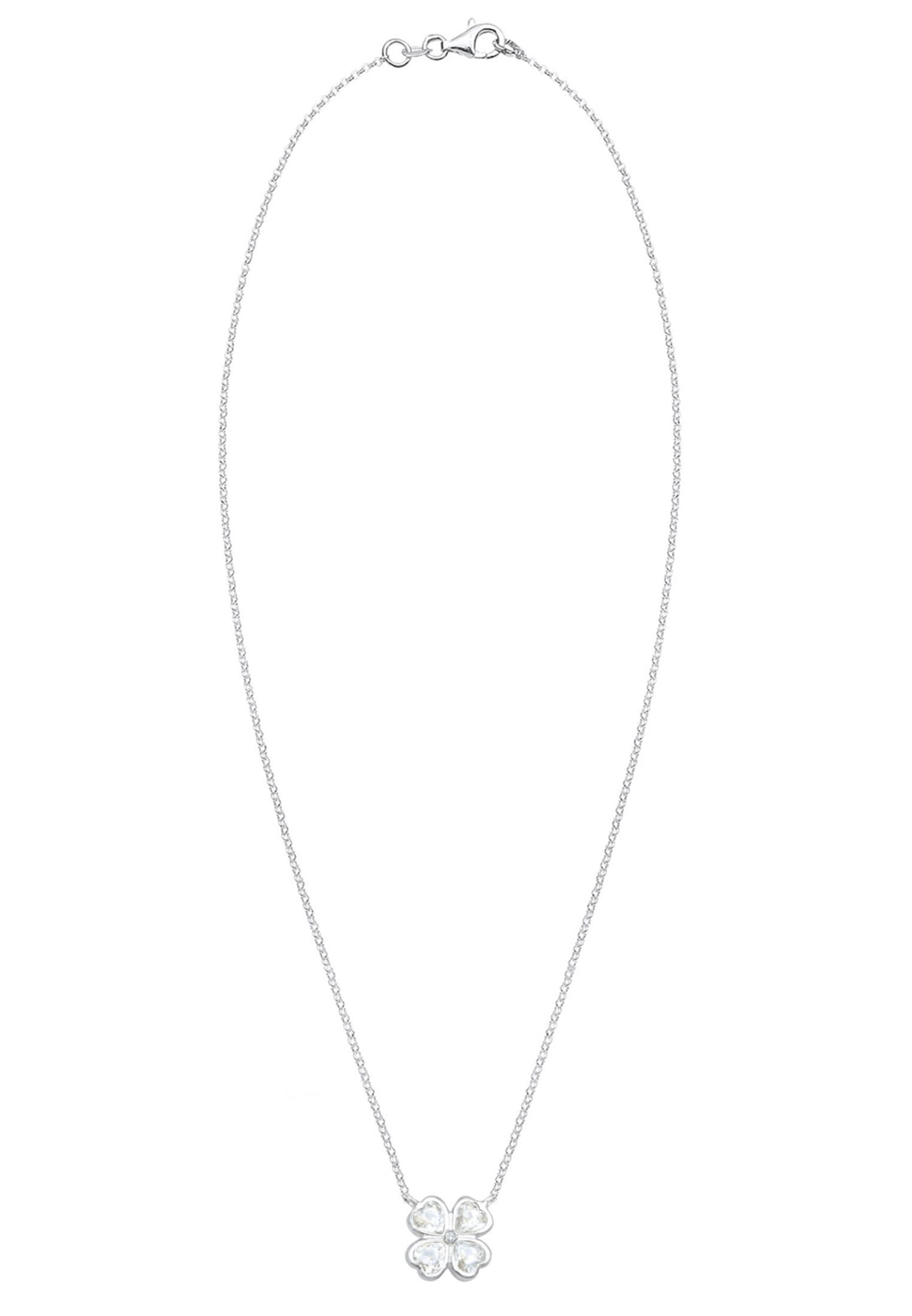Elli Collierkettchen »Kleeblatt Kristall 925 Silber«