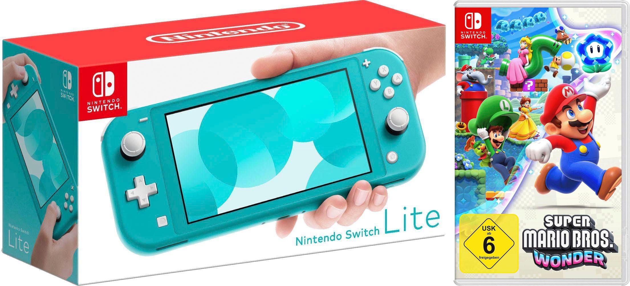 Bild von Nintendo Switch Konsolen-Set »NSW Lite + Super Mario Bros. Wonder«