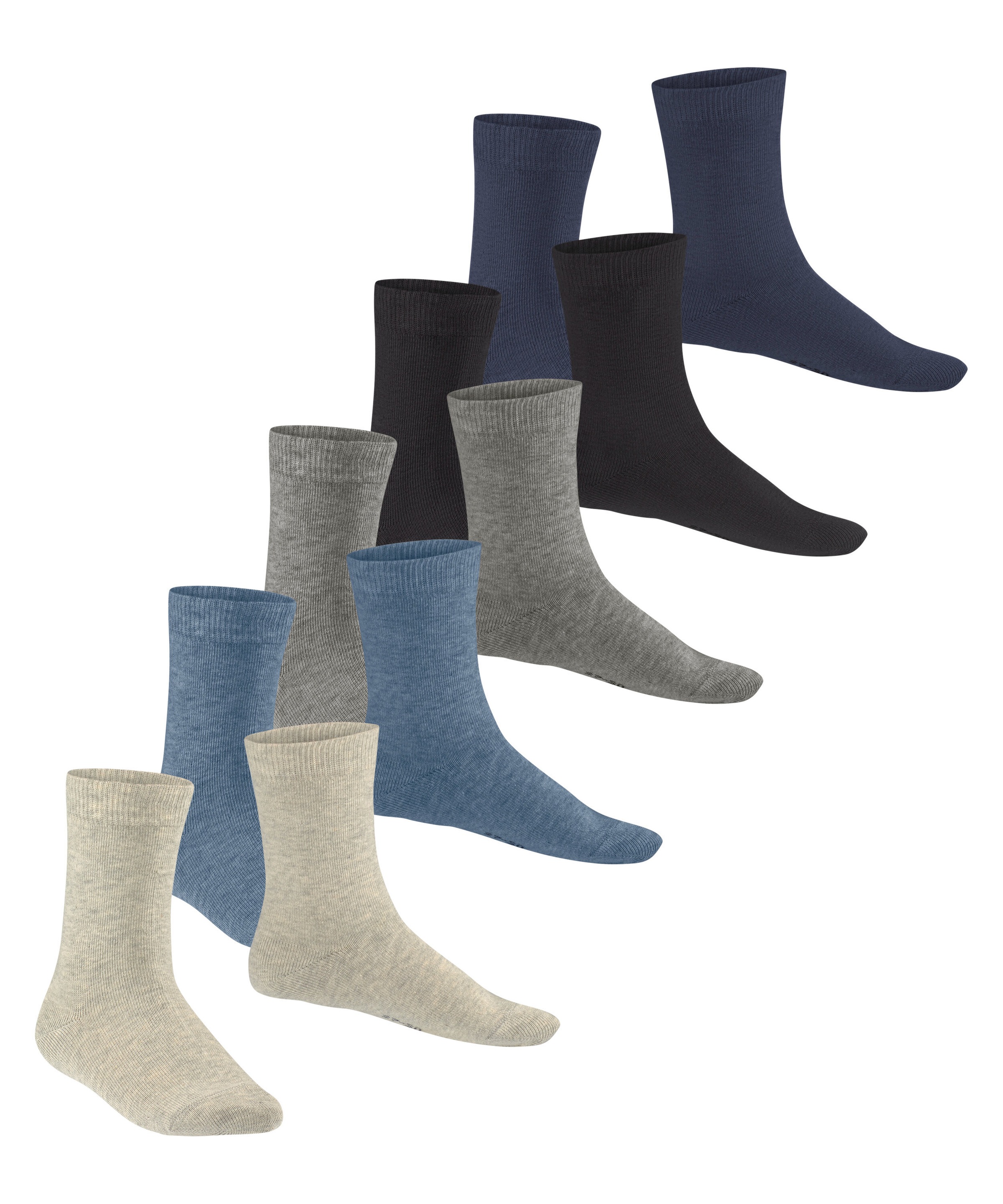 Esprit Socken »Solid Mix« 5 Paar,  uni Socken, Basic Vorteilspack, geripptes Bündchen