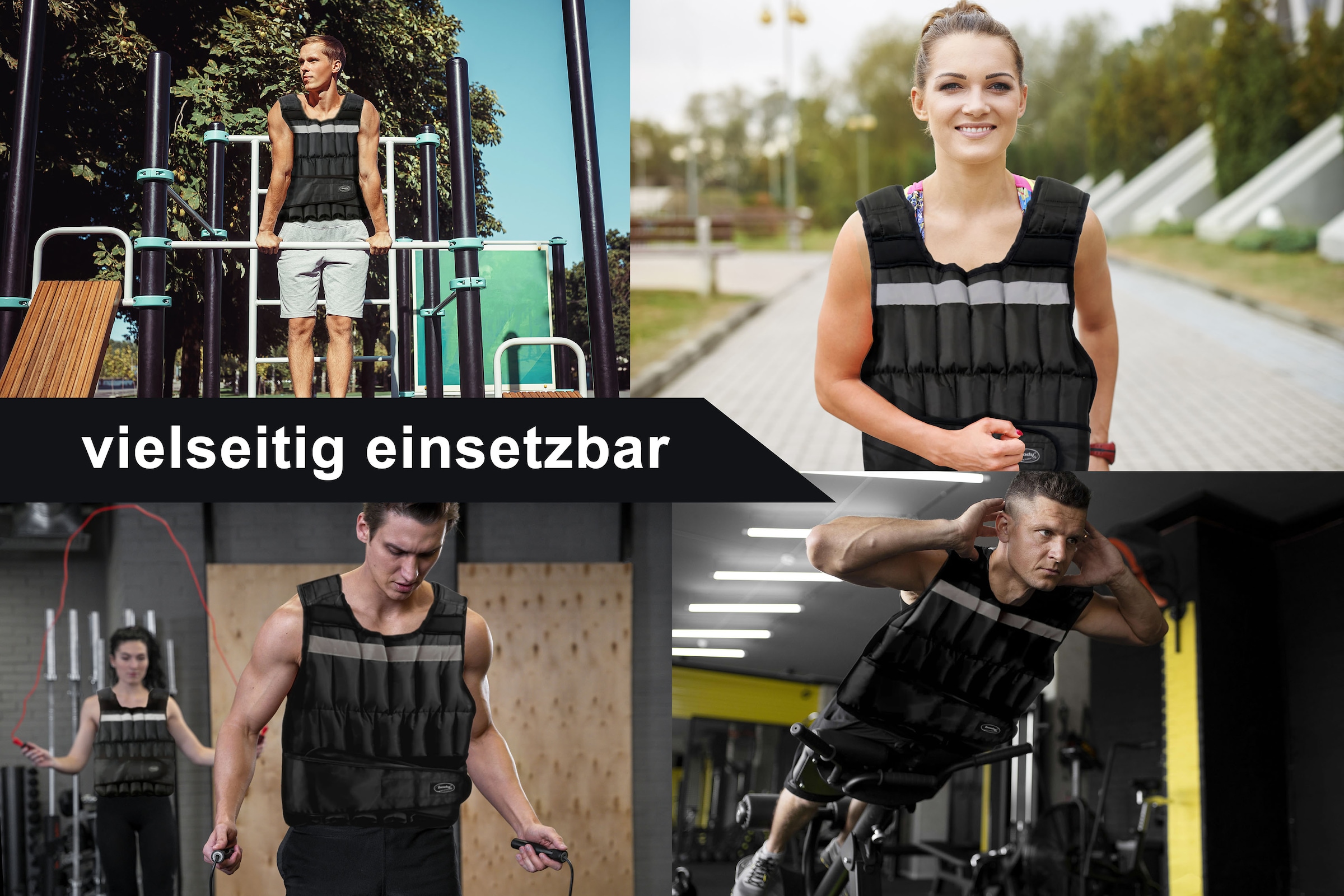 body coach Gewichtsweste, (44 tlg.), variables Gewicht bis 20 kg, einstellbare Haltegurte mit Klettschlüsse