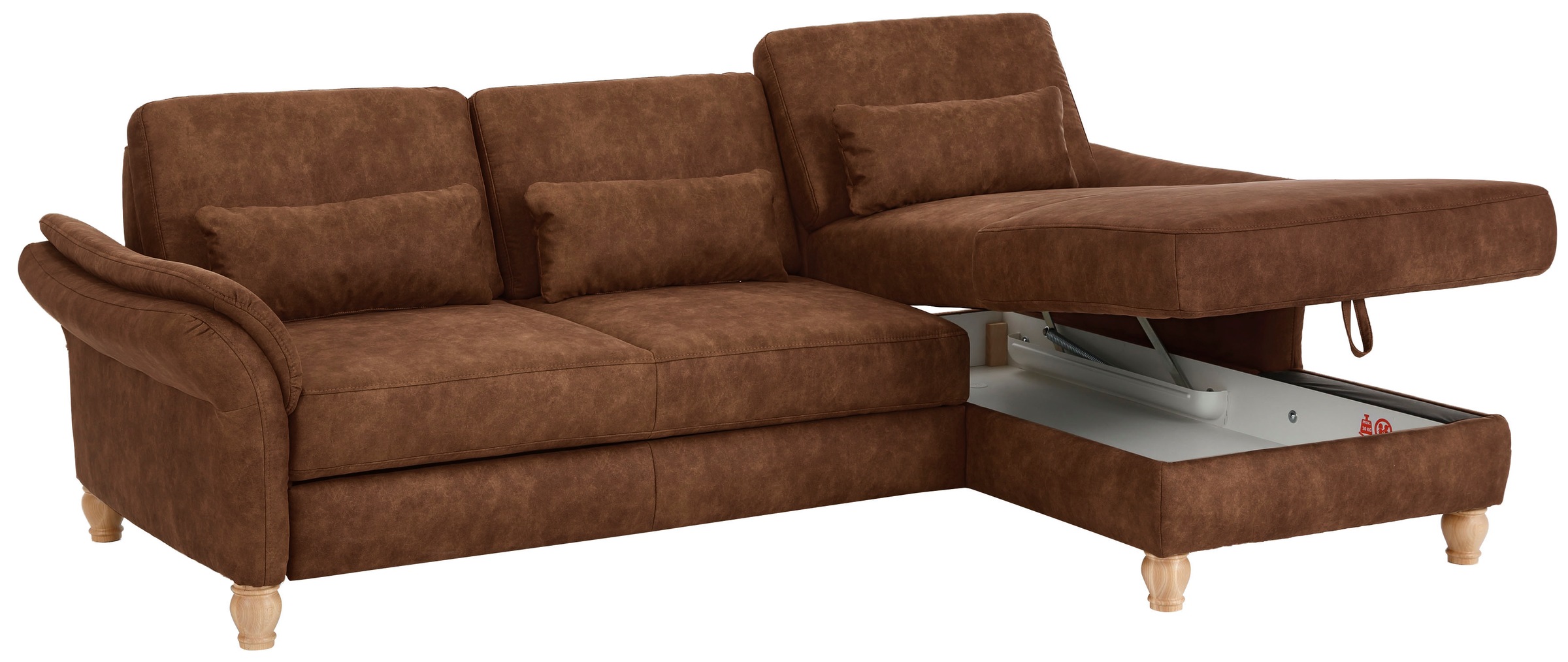 Home affaire Ecksofa »Palace L-Form«, incl. Sitztiefenverstellung, wahlweise mit Bettfunktion und Stauraum