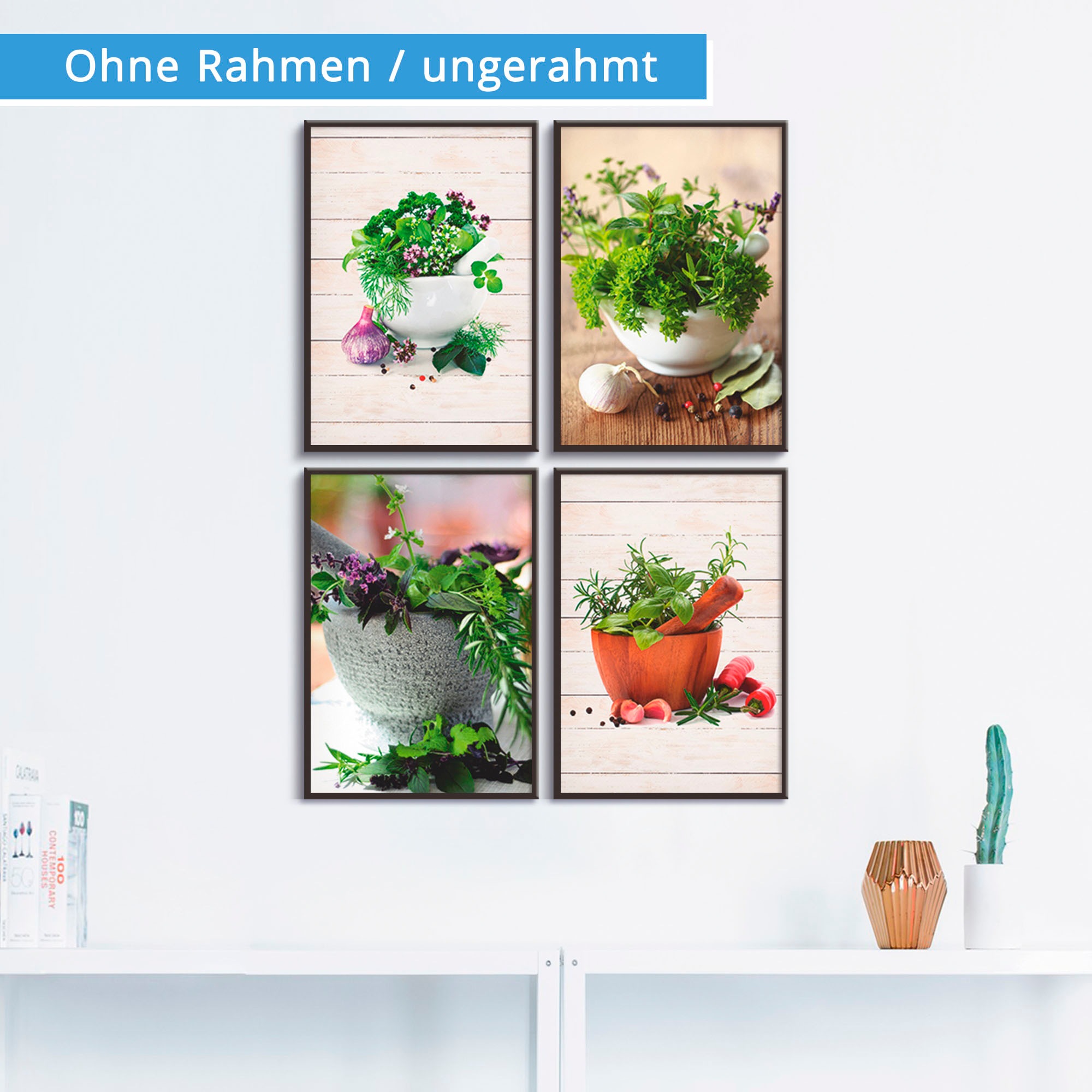 Kräuter Bild, Wandbild, Arrangements, Poster online (4 und Poster, Artland kaufen Gewürze«, »Frische St.), Wandposter