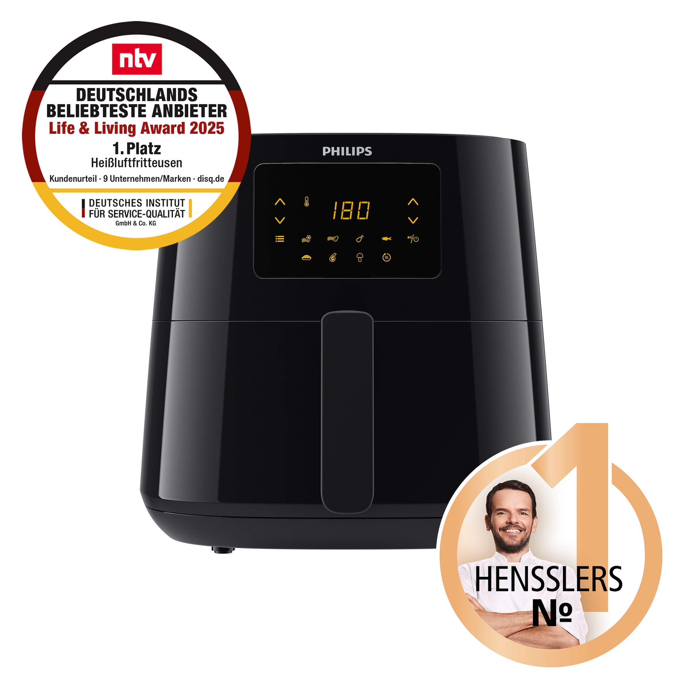 Philips Heißluftfritteuse »XL HD9270/93 6,2l«, 2000 W, mit 7 Voreinstellungen und Warmhaltefunktion, zusätzliche Back-Schale