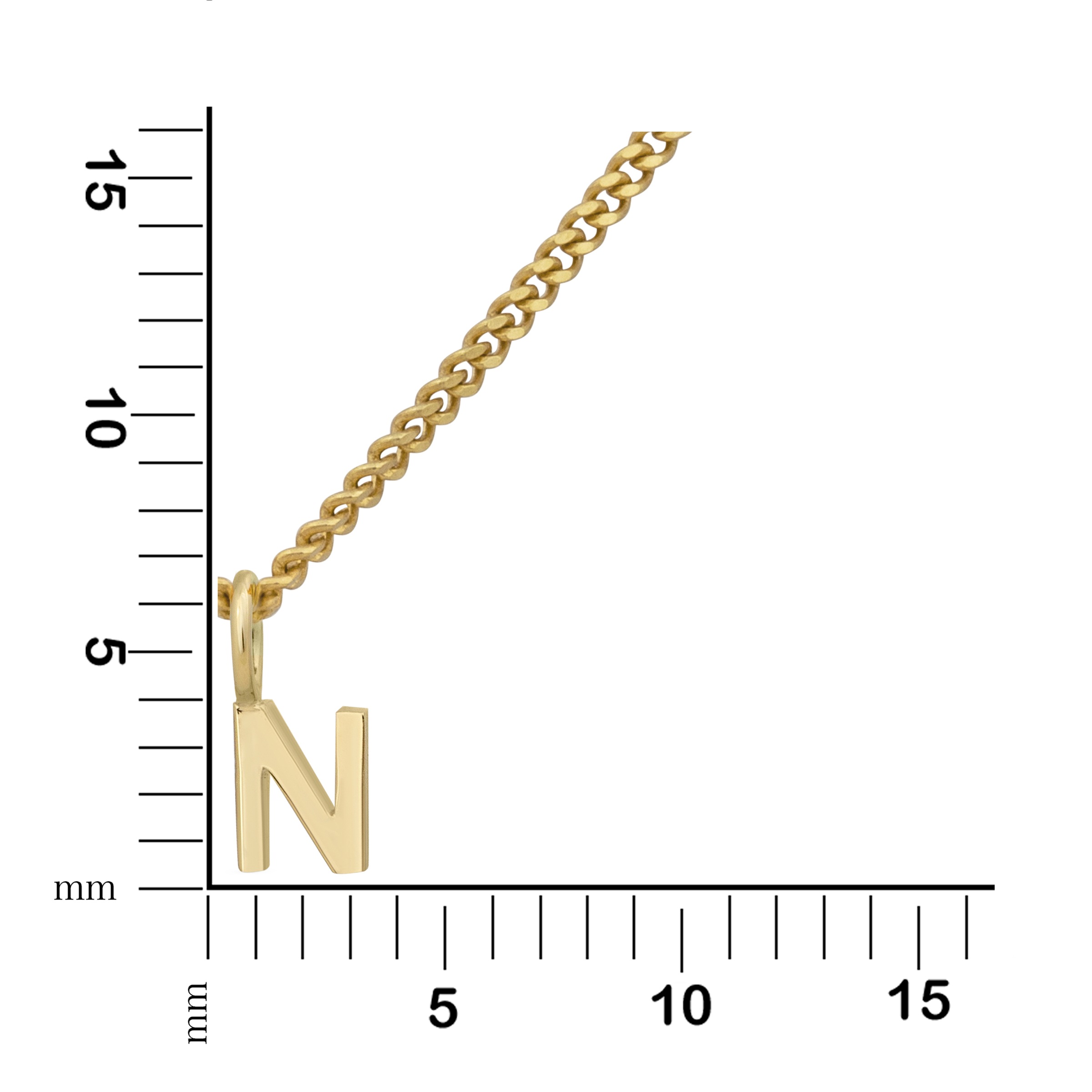 Orolino Kette mit Anhänger »Gold 375 mit Anhänger 42/45cm lang Buchstabe N«