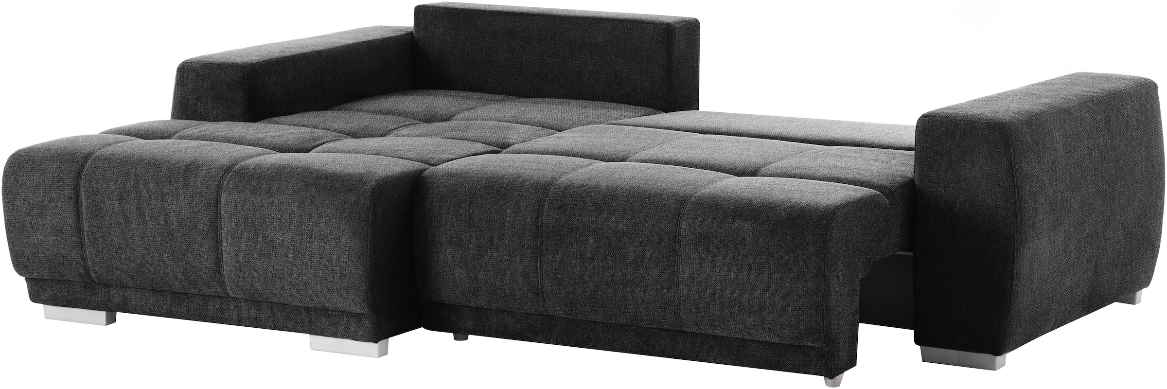 INOSIGN Ecksofa »Bolero L-Form«, mit edler Steppung, wahlweise mit Schlaffunktion & Bettkasten