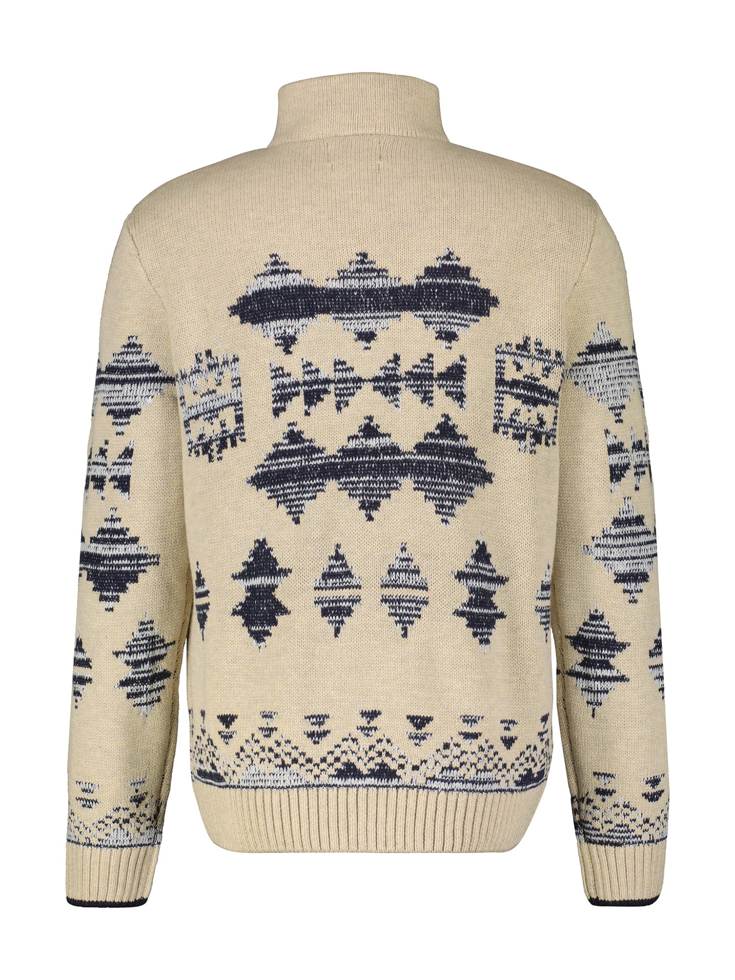 LERROS Strickpullover »LERROS Jaquardpullover mit Troyerkragen«