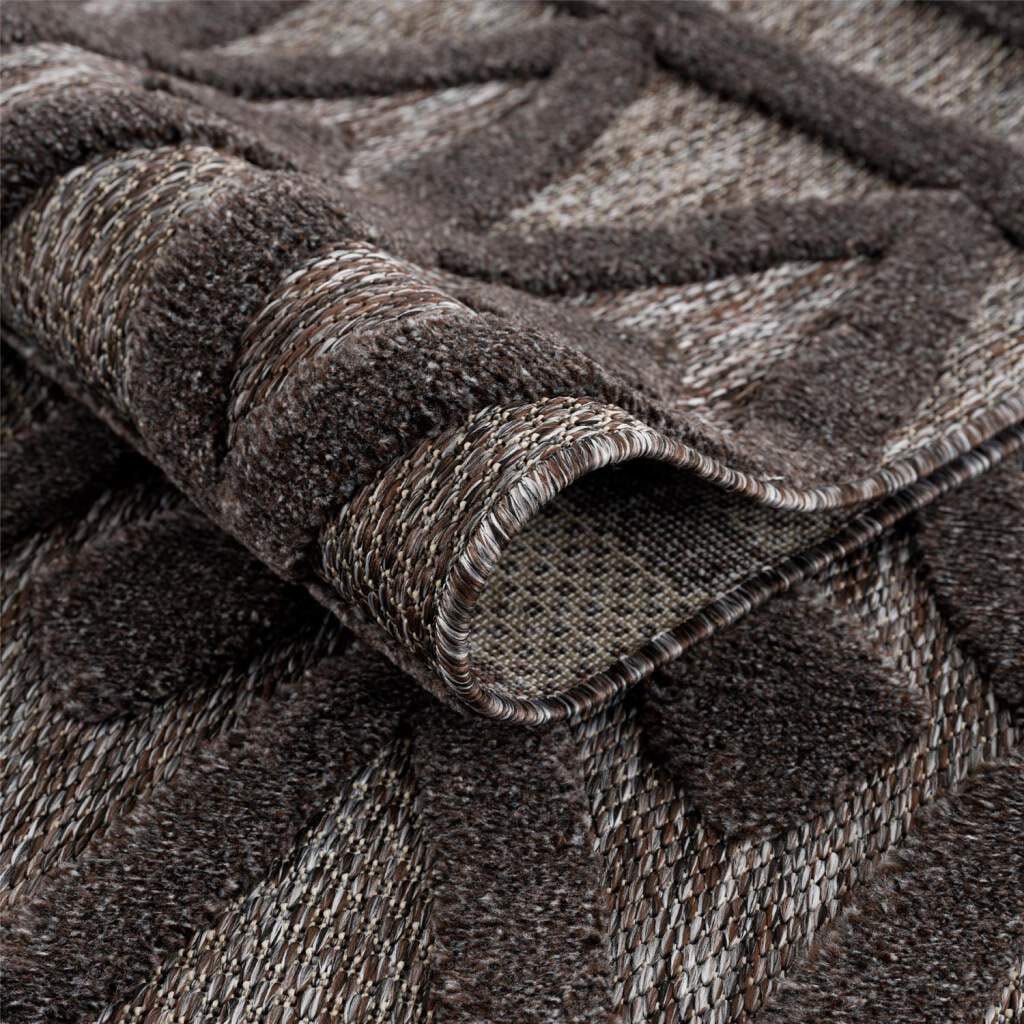 Carpet City Teppich »In-& Outdoorteppich Santorini 58538, 3D-Effekt, Raute-Optik«, rechteckig, 5 mm Höhe, Wetterfest & UV-beständig für Terrasse, Balkon, Küche, Flur