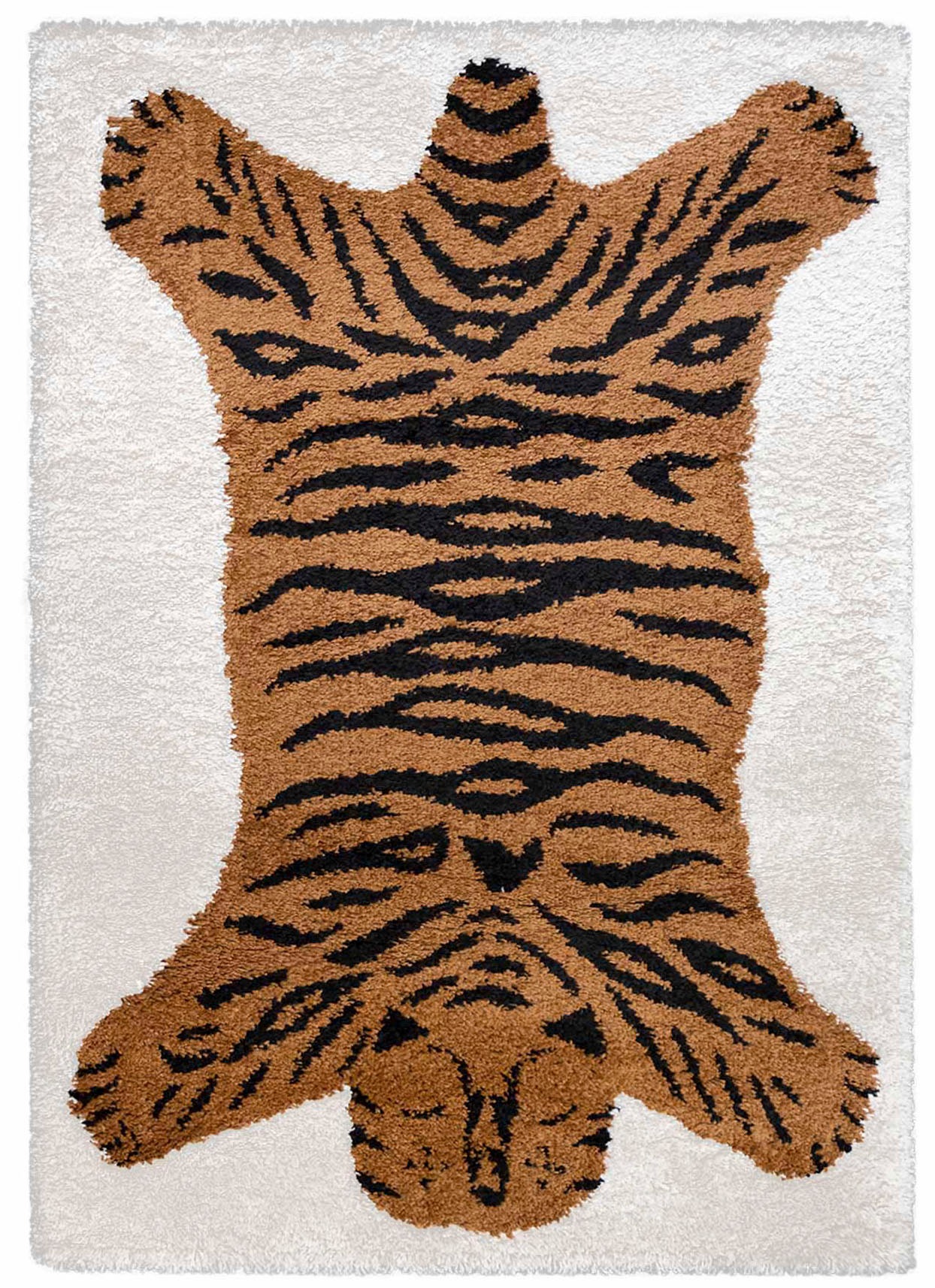 Primaflor-Ideen in Textil Kinderteppich »NOMAD - Tiger«, rechteckig, 35 mm Höhe, Hochflor, Motiv Tiger, weich & kuschelig, Kinderzimmer