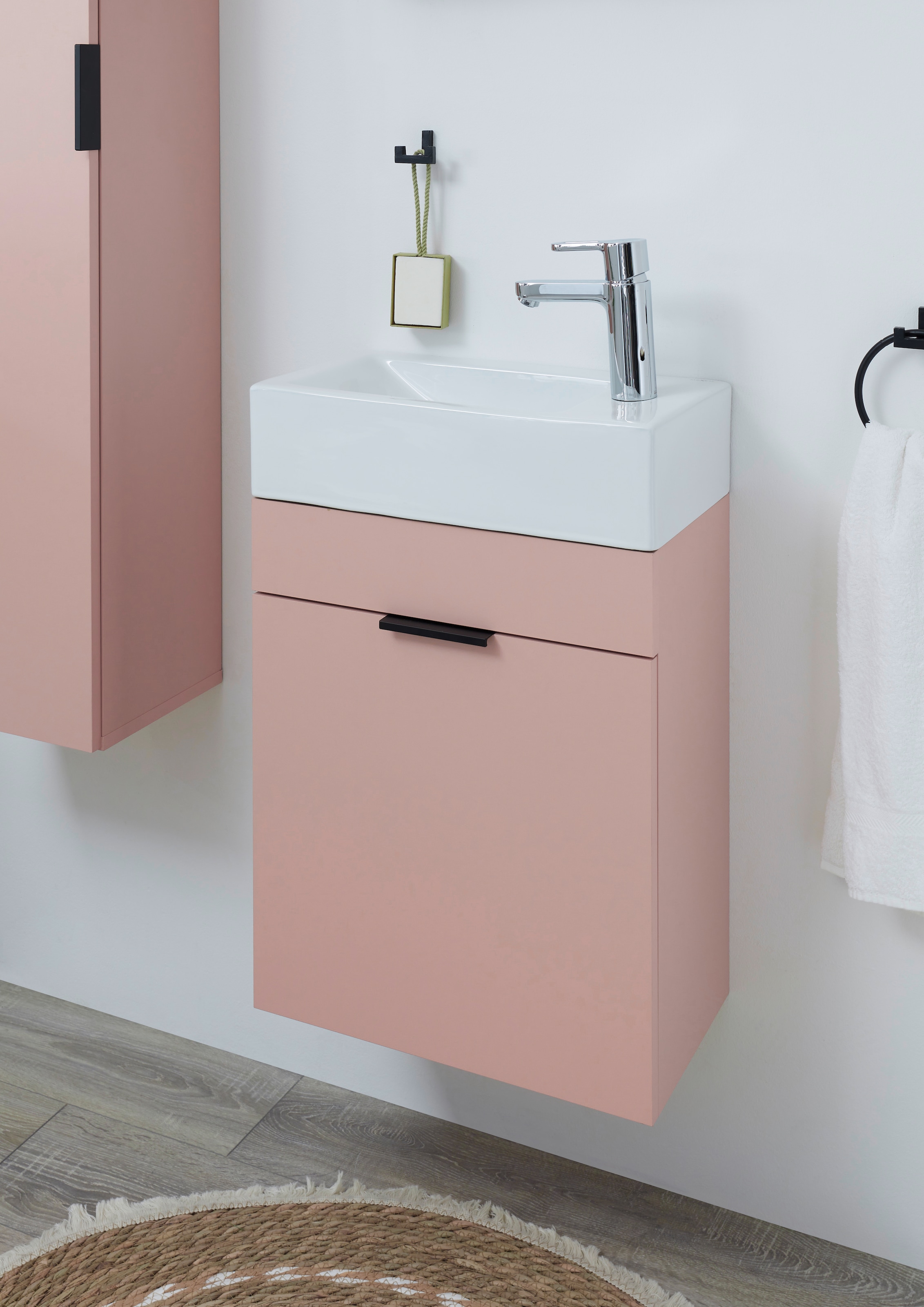 BASIC by Balculina Waschbeckenunterschrank »Nancy BxHxT 45x55x25 cm« 2 Stk. tlg. Breite 45 cm, inkl. Waschbecken