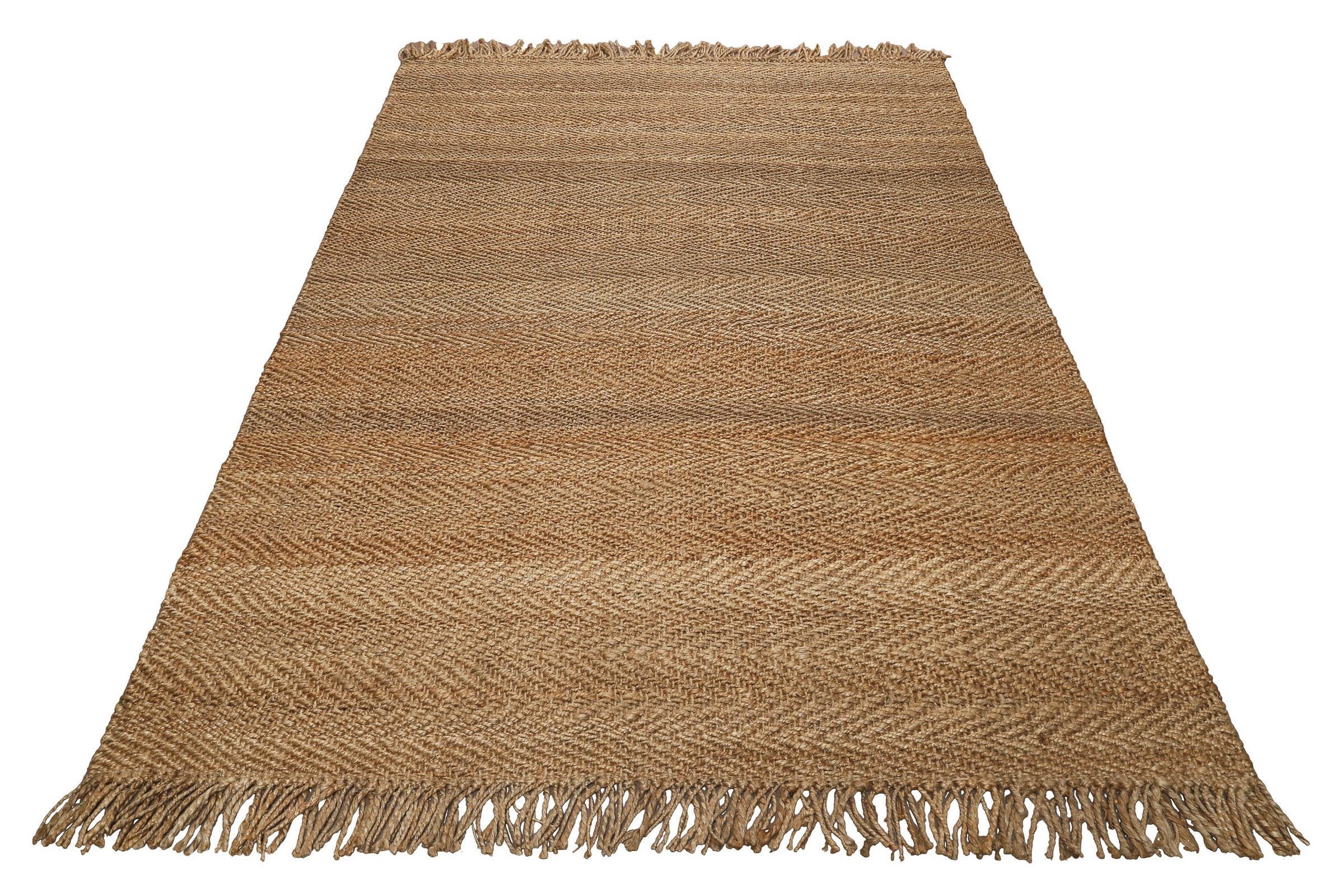 Green Looop Teppich »Dhurry«, rechteckig, 12 mm Höhe, handgewebt, robust, strapazierfähig, Jute, Natur, Wohnzimmer