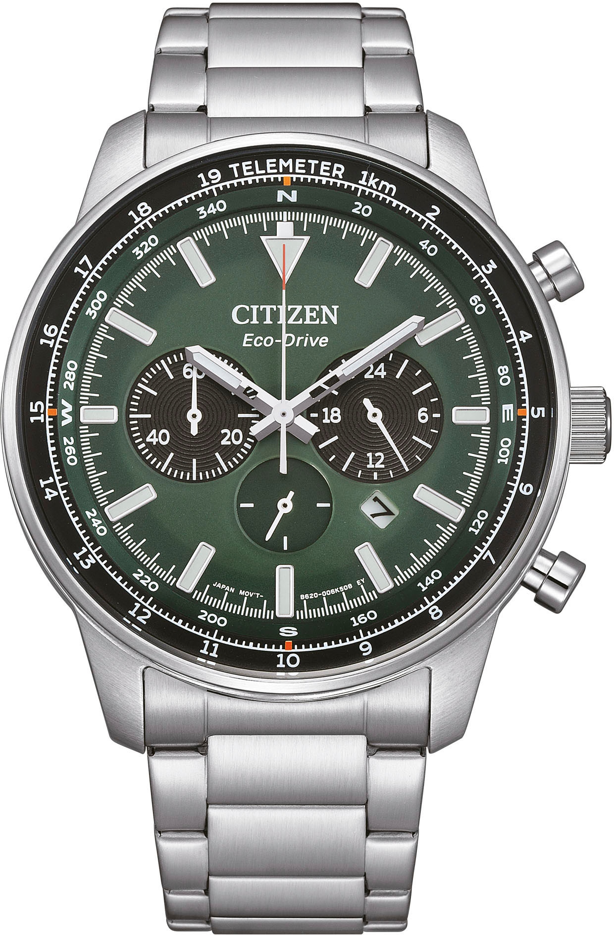Citizen Chronograph, Armbanduhr, Herrenuhr, Solar, Stoppfunktion, Edelstahlarmband
