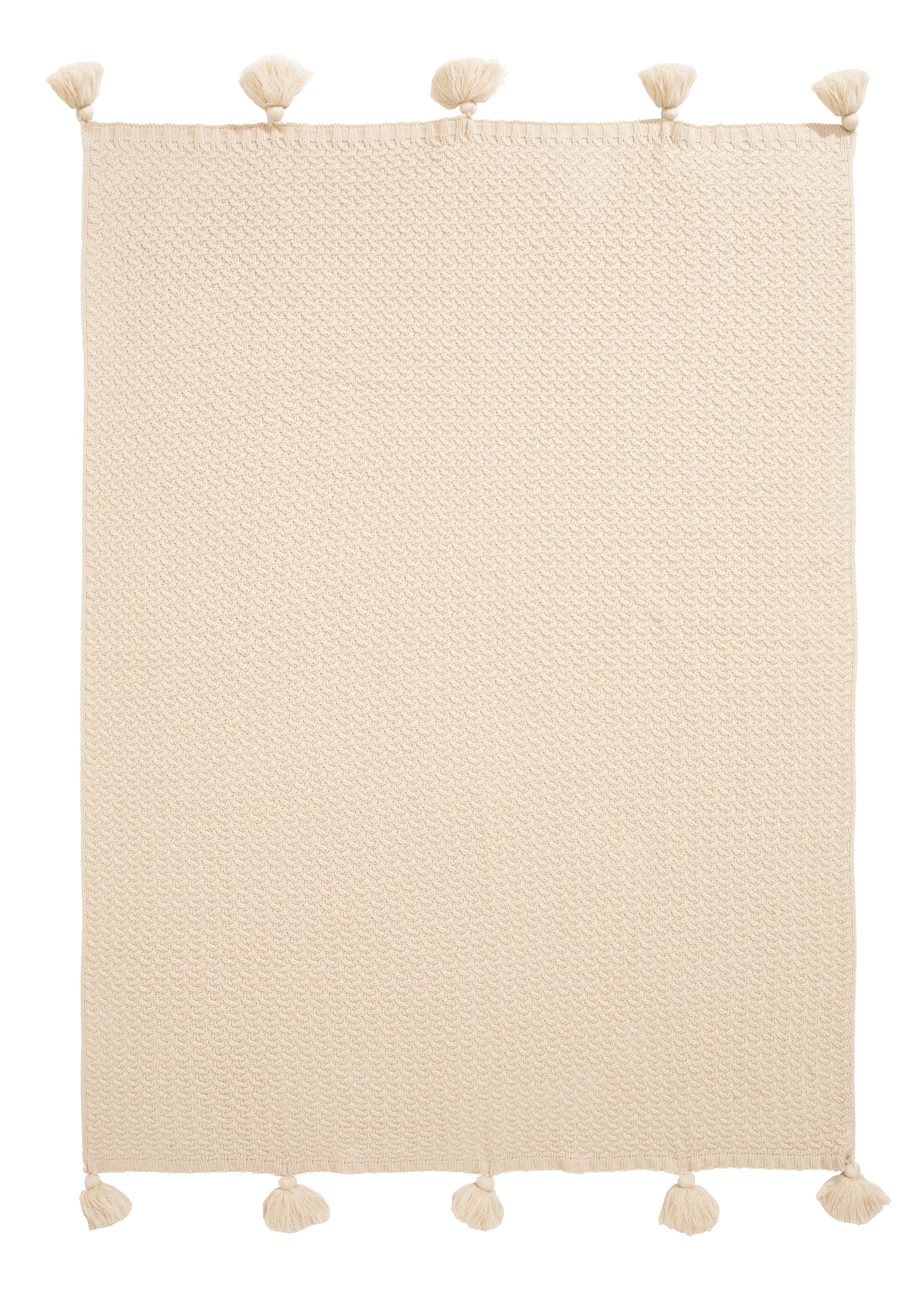 LeGer Home by Lena Gercke Wohndecke »Gelsa«, Strickoptik mit Tasseln, moder günstig online kaufen