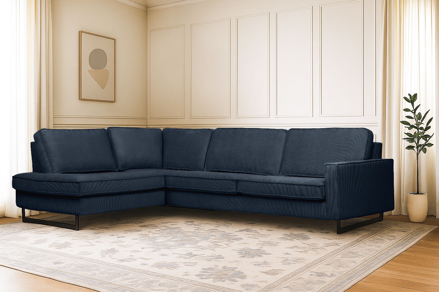 Home affaire Ecksofa »Pinto, 290 cm, Cord, Chenille, Lederoptik, Ottomane l günstig online kaufen