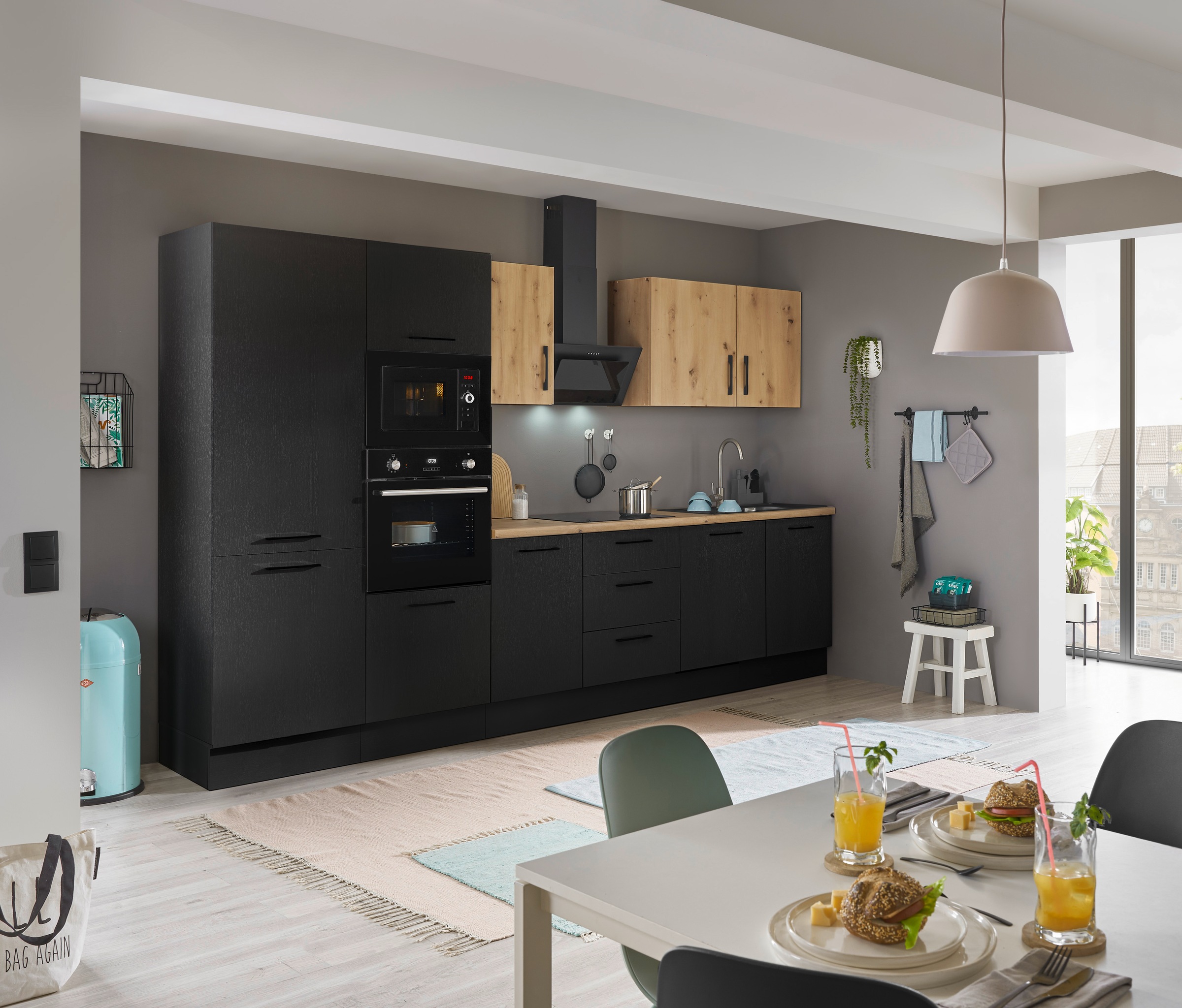 BASIC by Balculina Küchenzeile »Turin«, Breite 340 cm, wahlweise mit E-Geräten