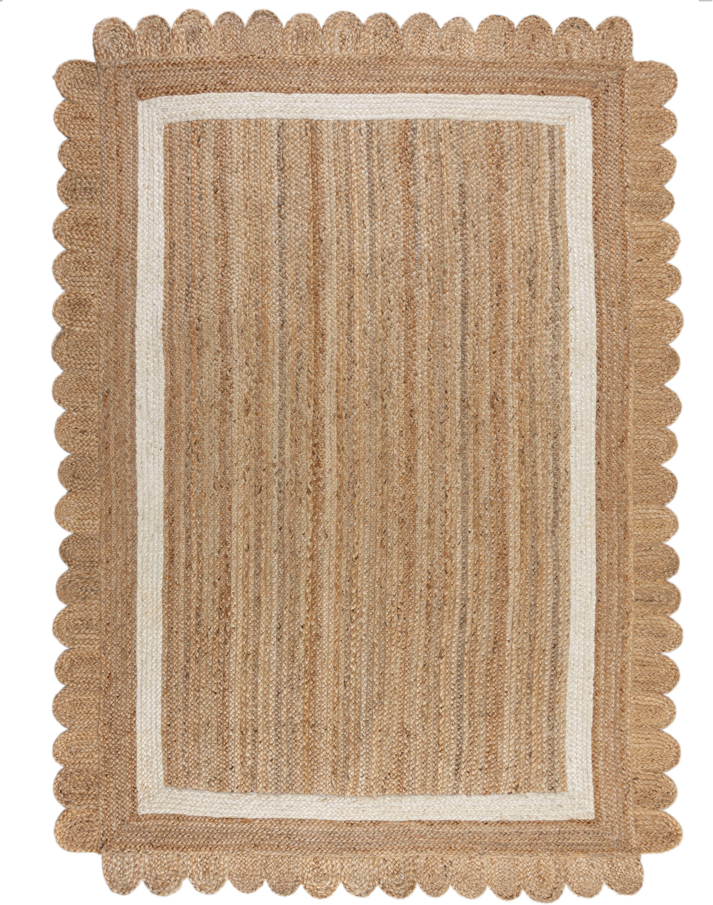 FLAIR RUGS Teppich »Grace aus Jute mit Muschelrandsaum«, rechteckig, 7 mm H günstig online kaufen