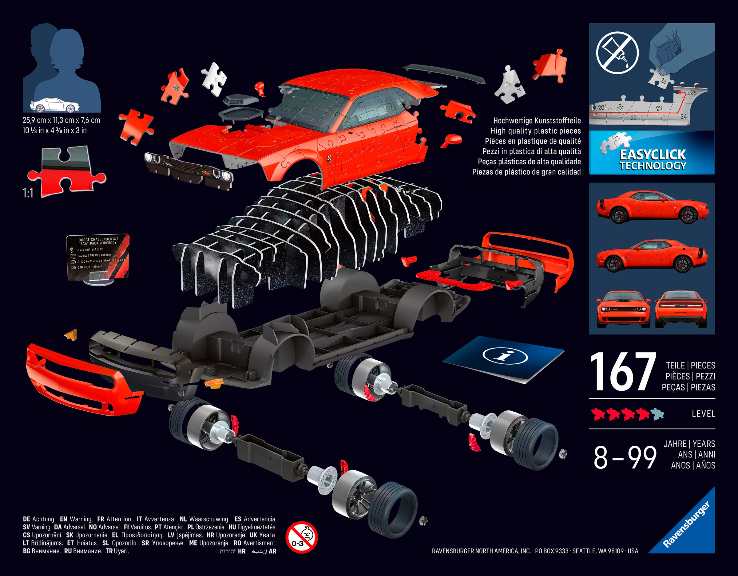 Ravensburger 3D-Puzzle »Iconics: Dodge Chall. R/T Scat Pack Widebody«, Made in Europe