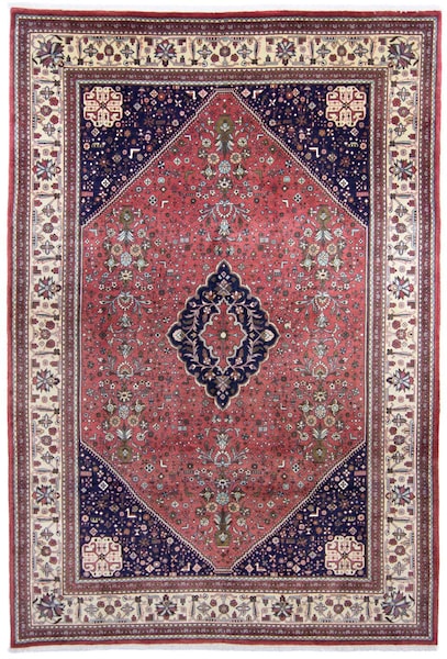 morgenland Wollteppich »Abadeh Medaillon Rosso chiaro 296 x 196 cm«, rechte günstig online kaufen