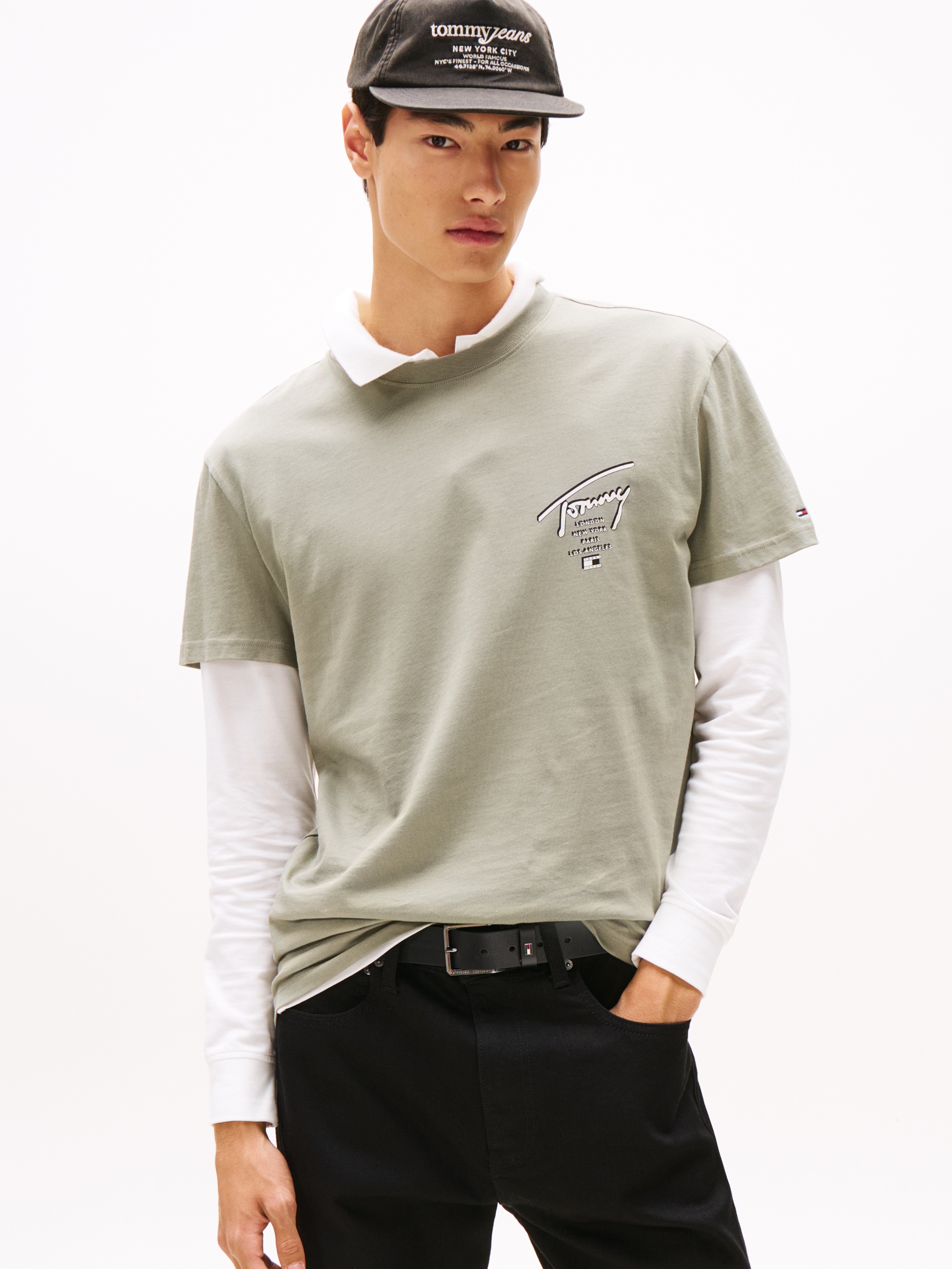 Tommy Jeans T-Shirt »TJM SIGN CITY TEE EXT« Rundhals, regular fit, großer Rückenprint