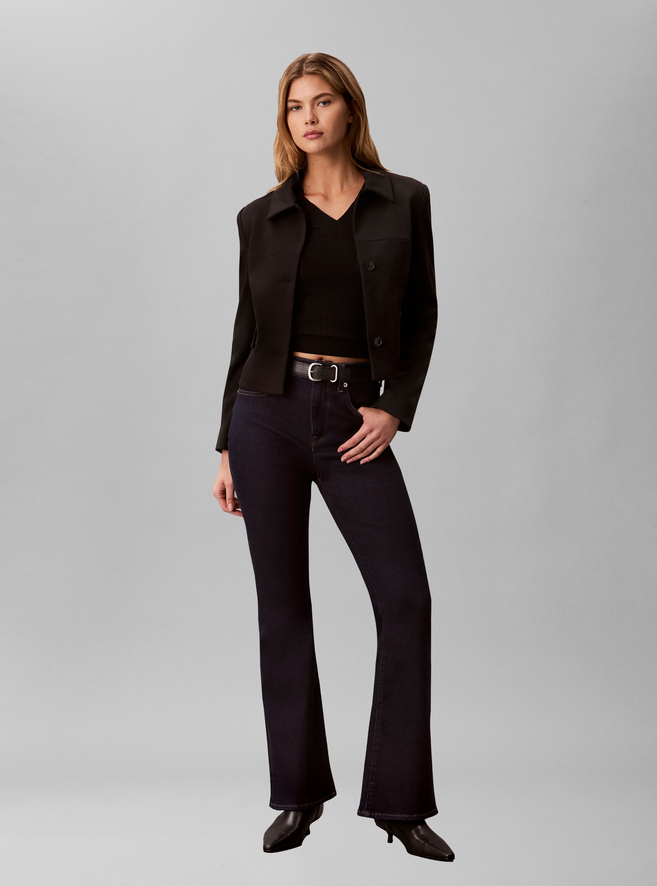 Calvin Klein Schlagjeans »HIGH RISE FLARE CK CLASSIC RINSE« Regular fit mit ausgestelltem Bein